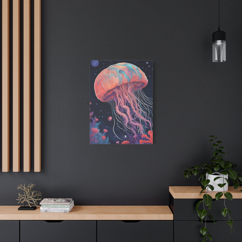 Impresión en lienzo - Pintura de medusas del cielo nocturno