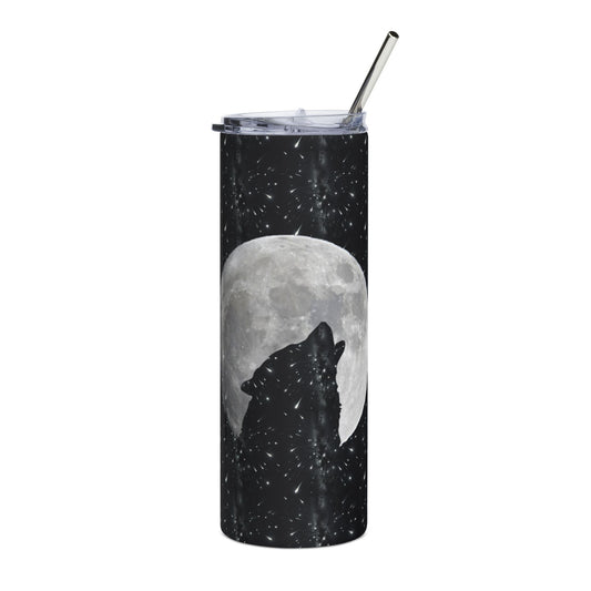 Wolf Howl Moon Tumbler — 20oz Stainless Steel Travel Cup