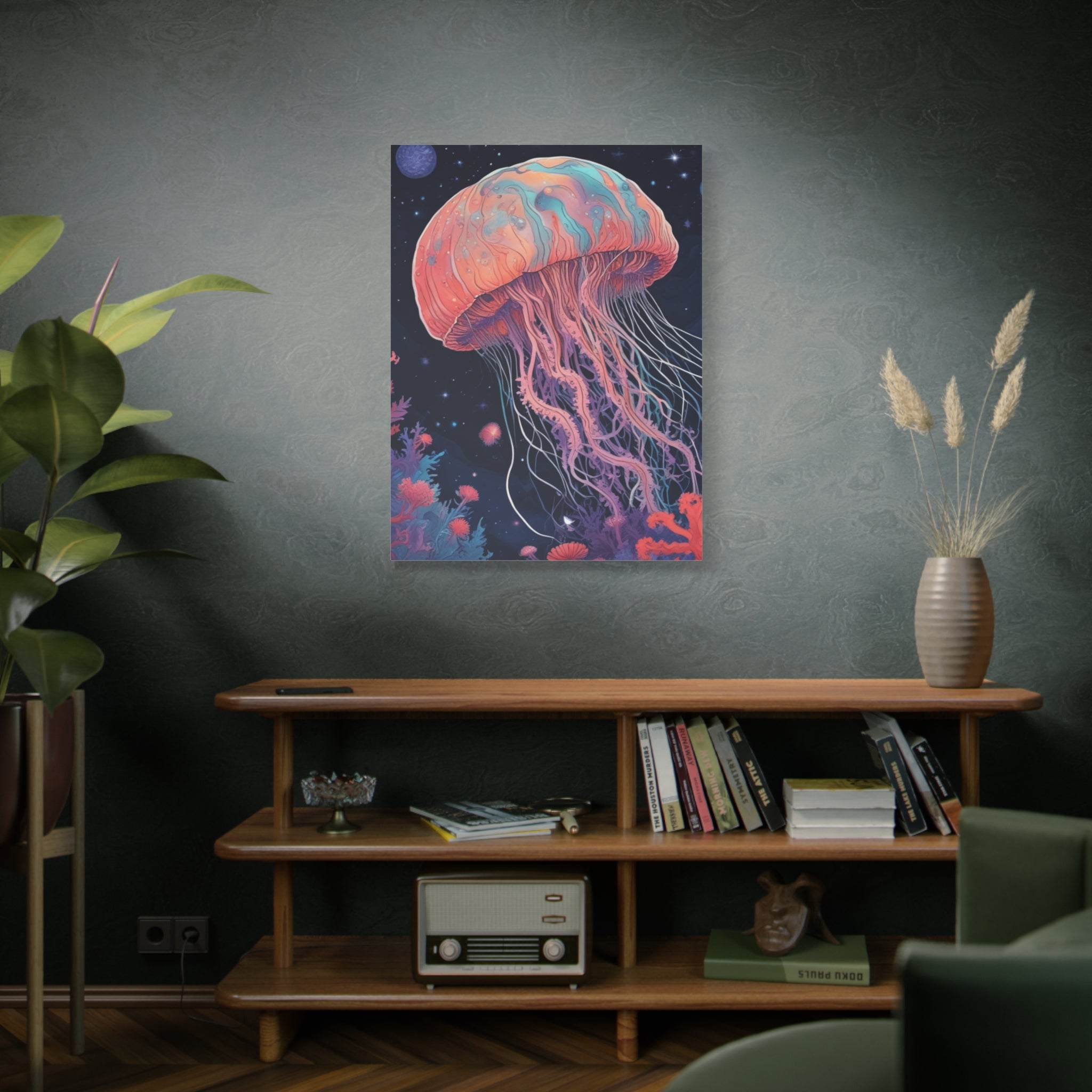 Impresión en lienzo - Pintura de medusas del cielo nocturno