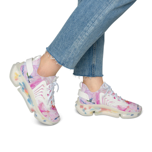 Floral Women's Mesh Sneakers - Stylish Athletic Shoes for Fitness, Casual Wear, Spring Outings, Unique Gift Idea