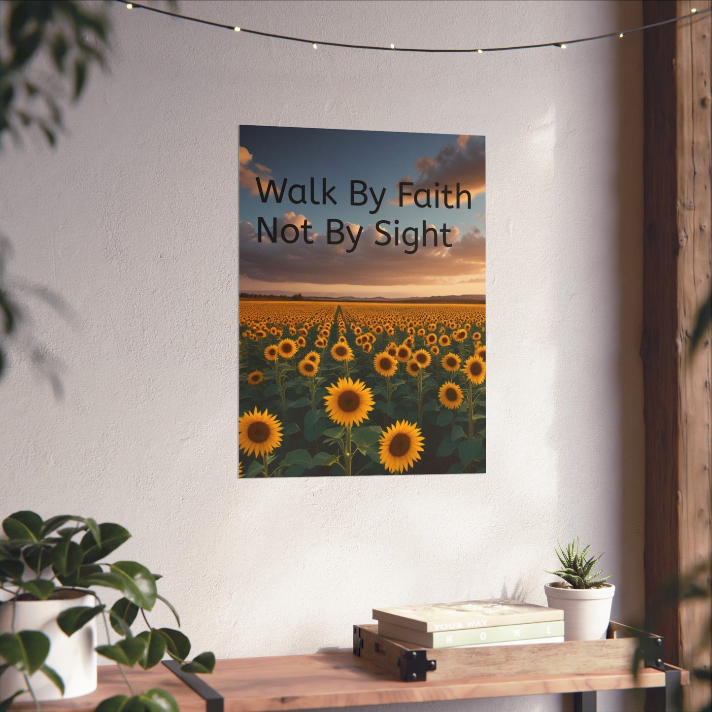 Inspiring Faith Wall Art, Sunflower Poster, Inspirational Home Decor, Christian Gift, Motivational Print