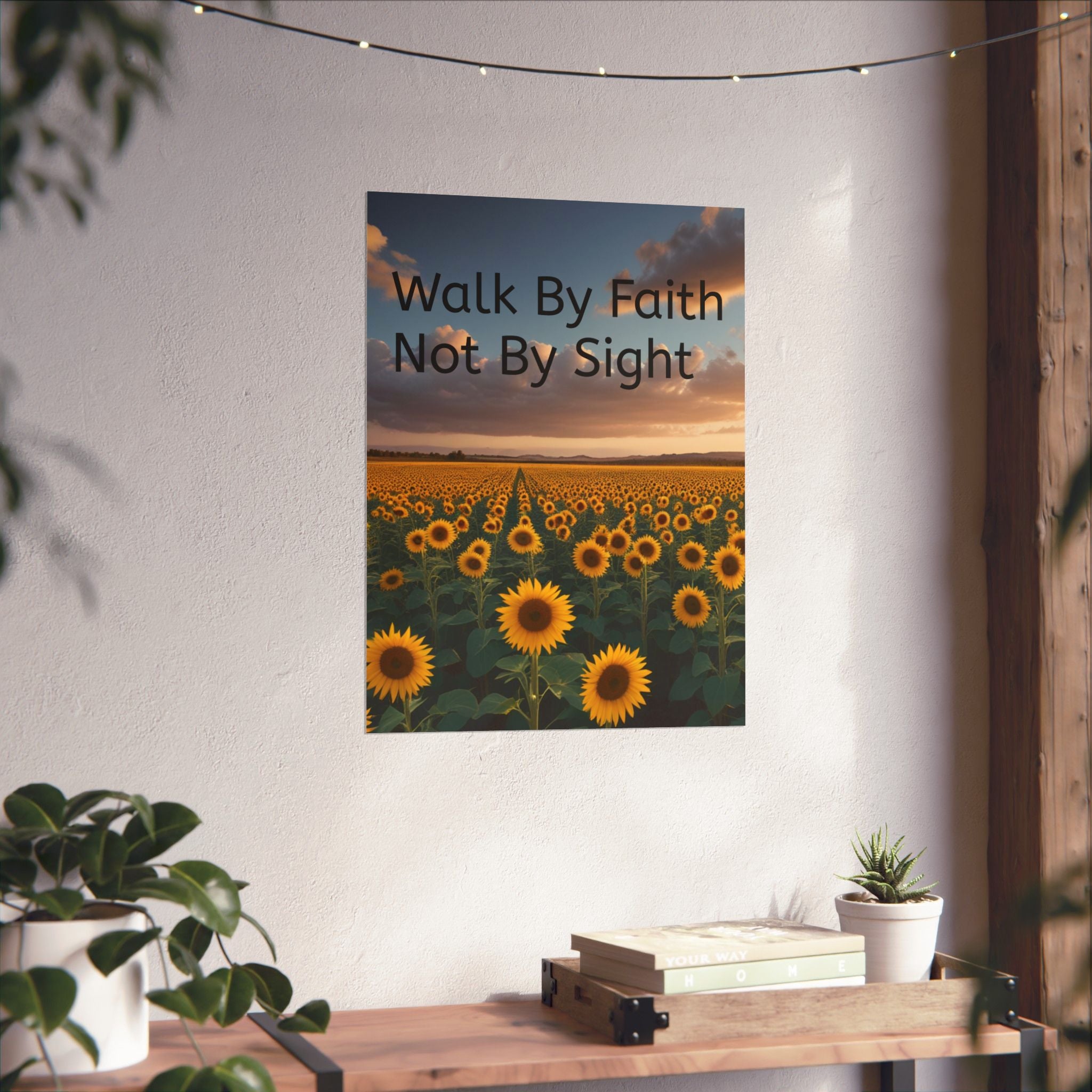 Arte de pared inspirador de fe, póster de girasol, decoración inspiradora para el hogar, regalo cristiano, impresión motivacional