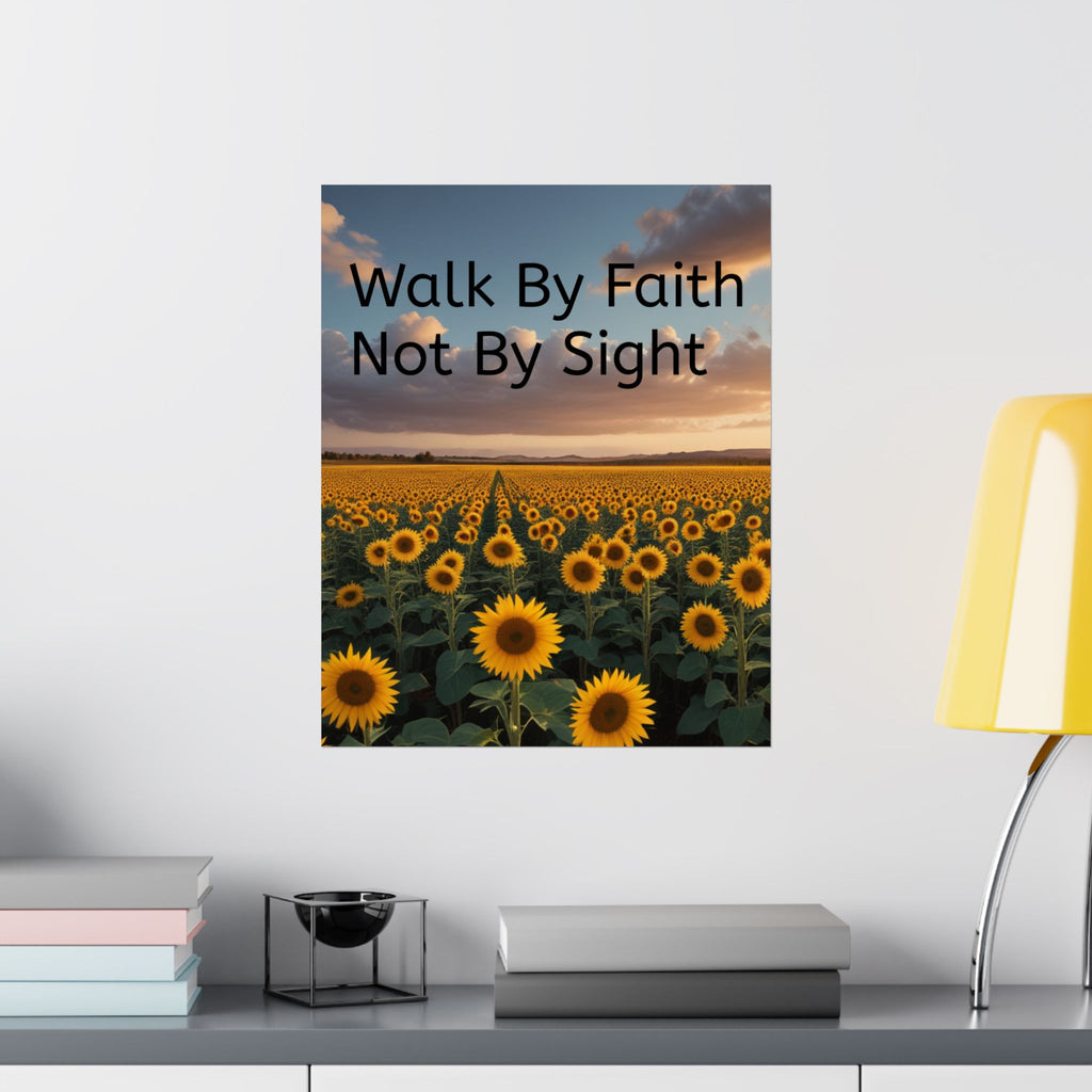 Arte de pared inspirador de fe, póster de girasol, decoración inspiradora para el hogar, regalo cristiano, impresión motivacional