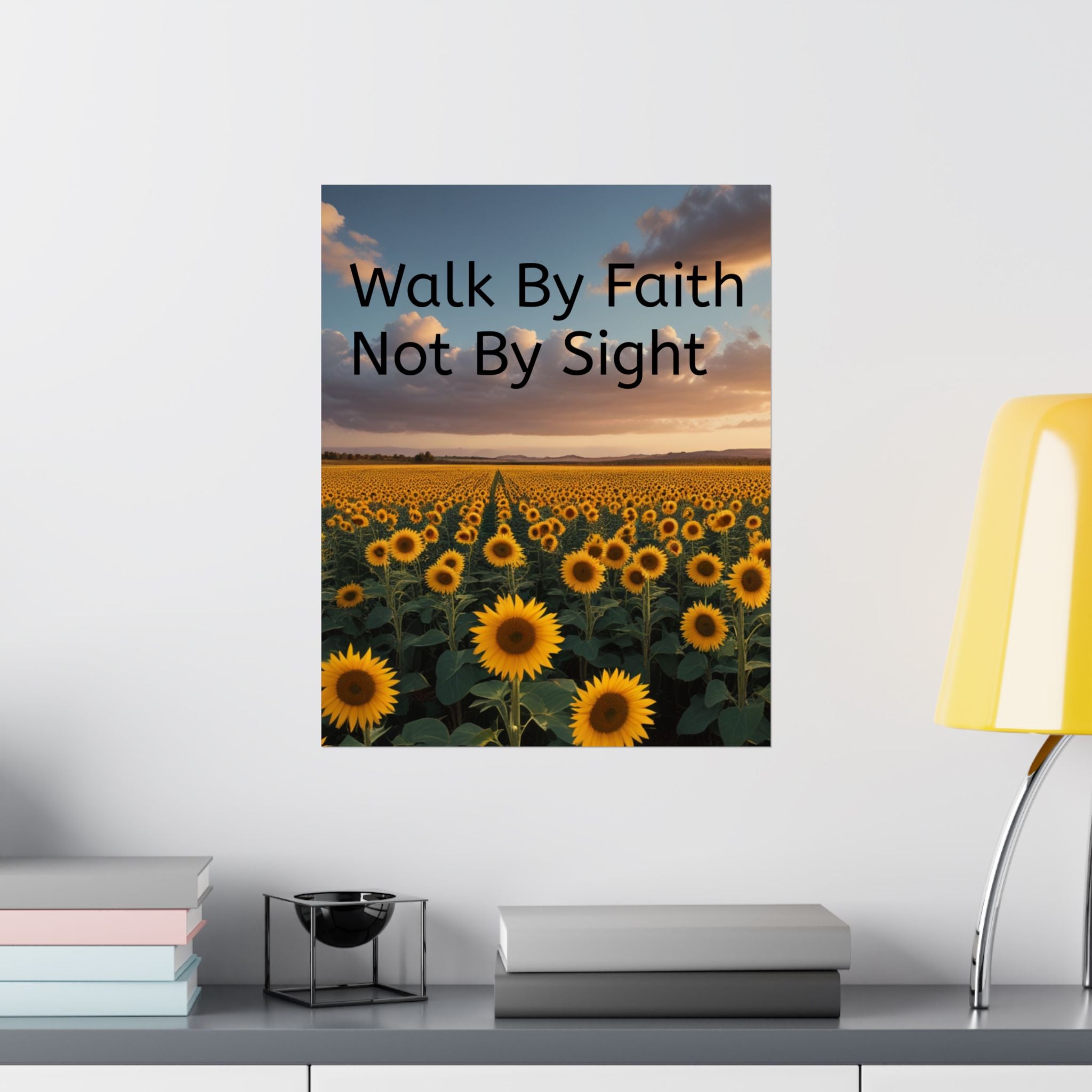 Arte de pared inspirador de fe, póster de girasol, decoración inspiradora para el hogar, regalo cristiano, impresión motivacional