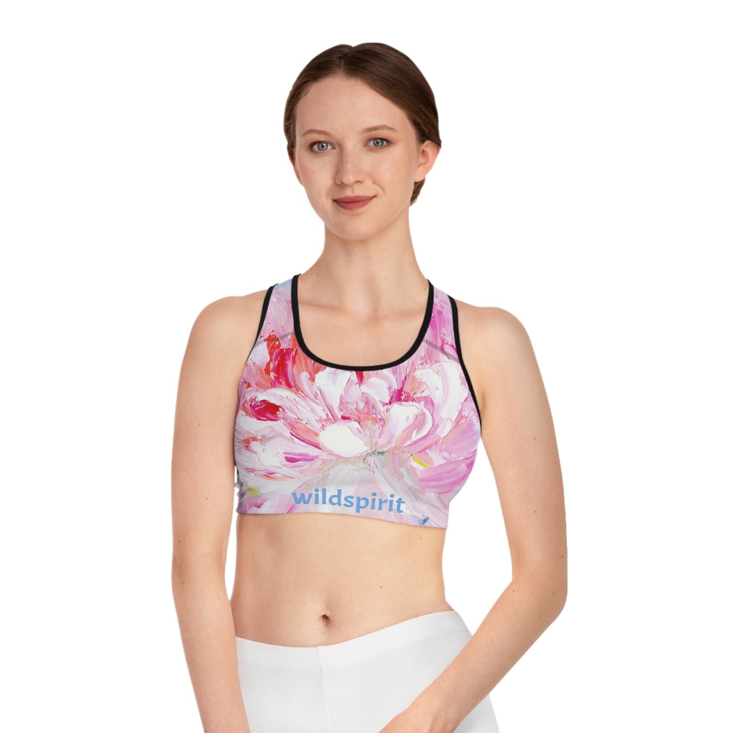 Floral Sports Bra, Yoga Bra, Workout Top, Fitness Apparel, Activewear for Women, Gift for Her, Floral Design Sports Bra