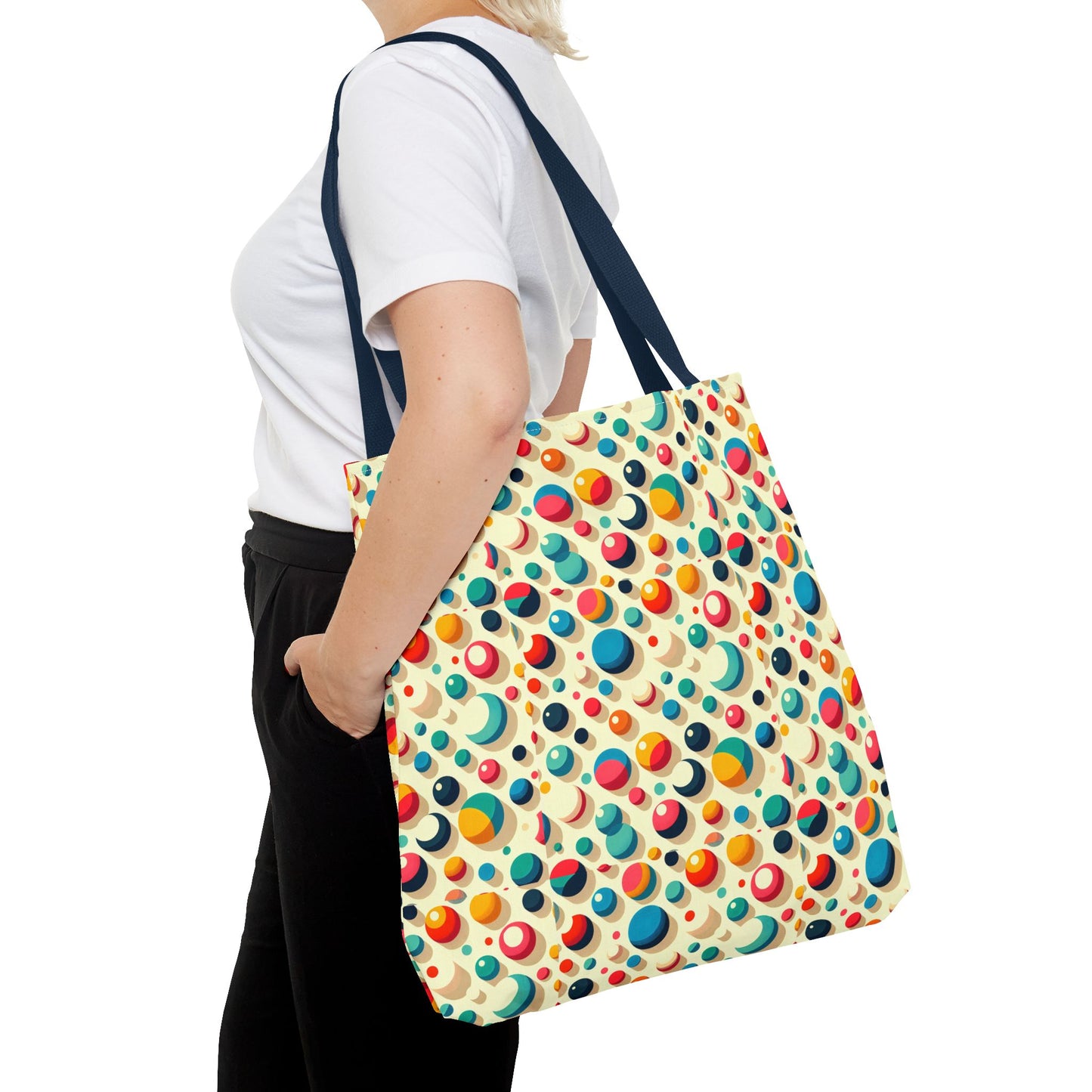 Bolso tote con estampado retro colorido: perfecto para uso diario y estilo chic.