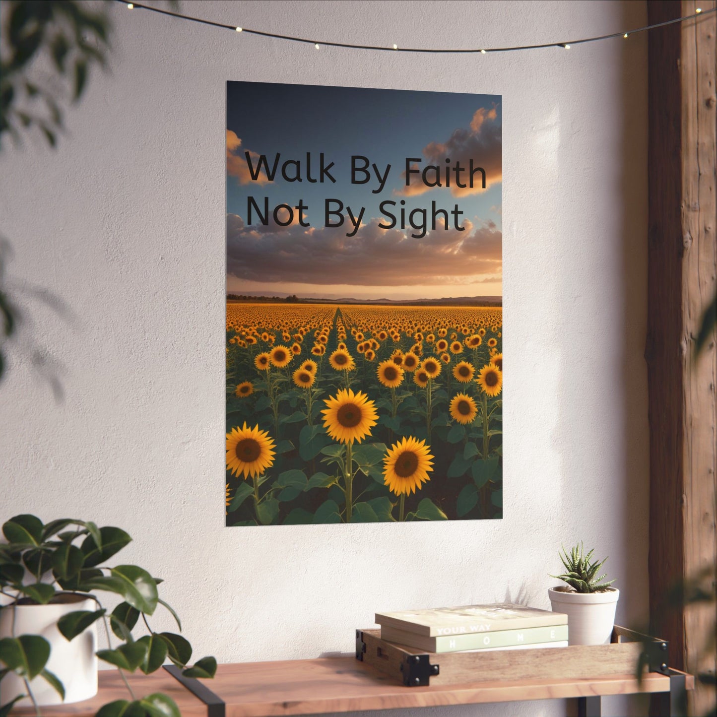 Inspiring Faith Wall Art, Sunflower Poster, Inspirational Home Decor, Christian Gift, Motivational Print