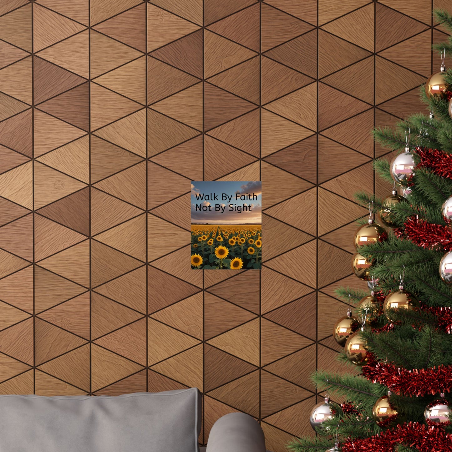 Inspiring Faith Wall Art, Sunflower Poster, Inspirational Home Decor, Christian Gift, Motivational Print