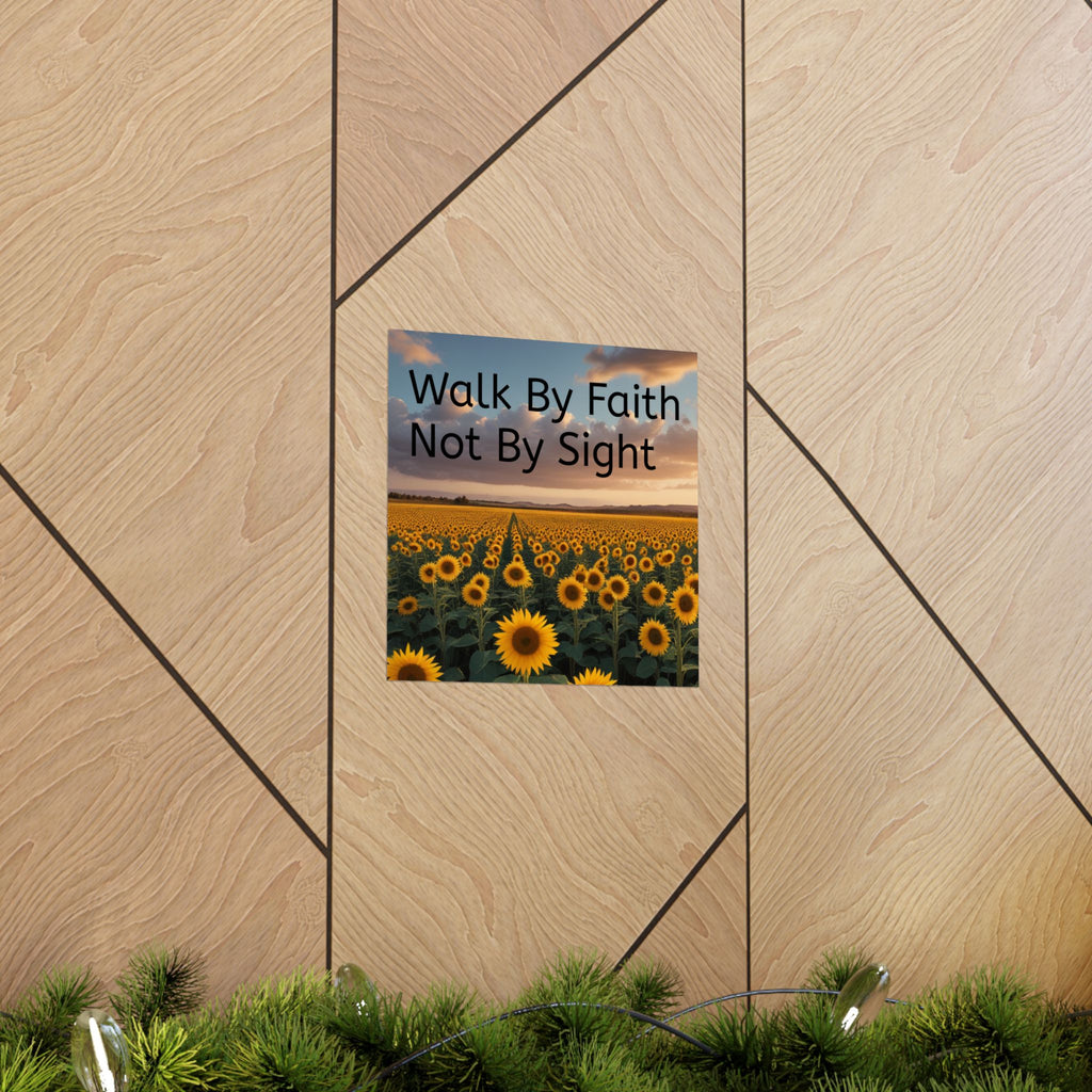 Arte de pared inspirador de fe, póster de girasol, decoración inspiradora para el hogar, regalo cristiano, impresión motivacional