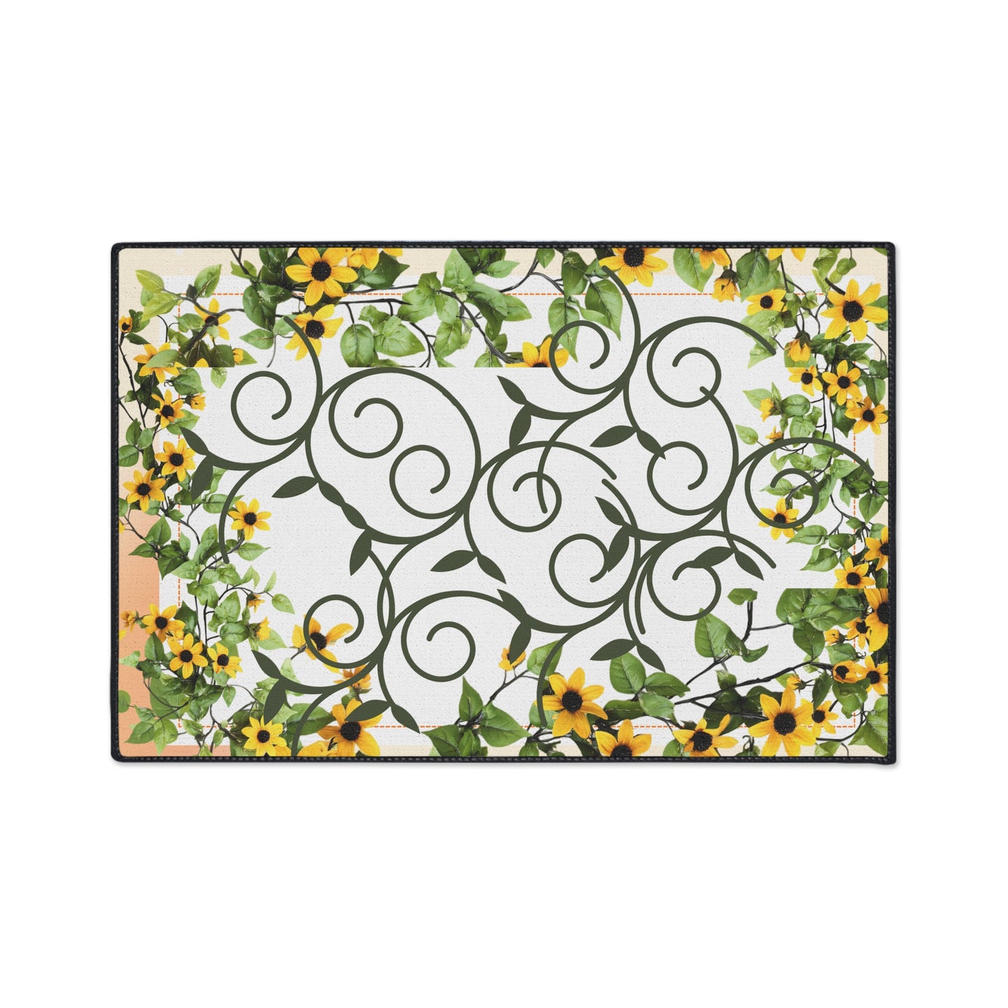 Sunflower Vine Heavy-Duty Floor Mat — Outdoor/Entry Doormat