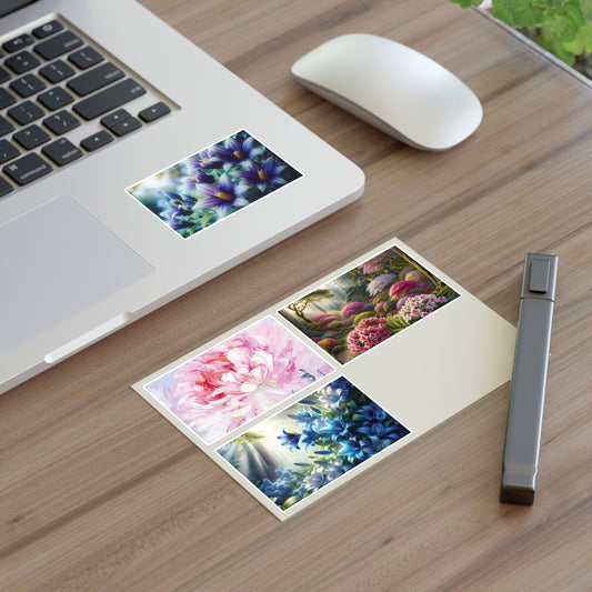 Vibrant Floral Sticker Sheets for Creative Decorating, Scrapbooking, Gift Wrapping, Journaling, Home Office Organization
