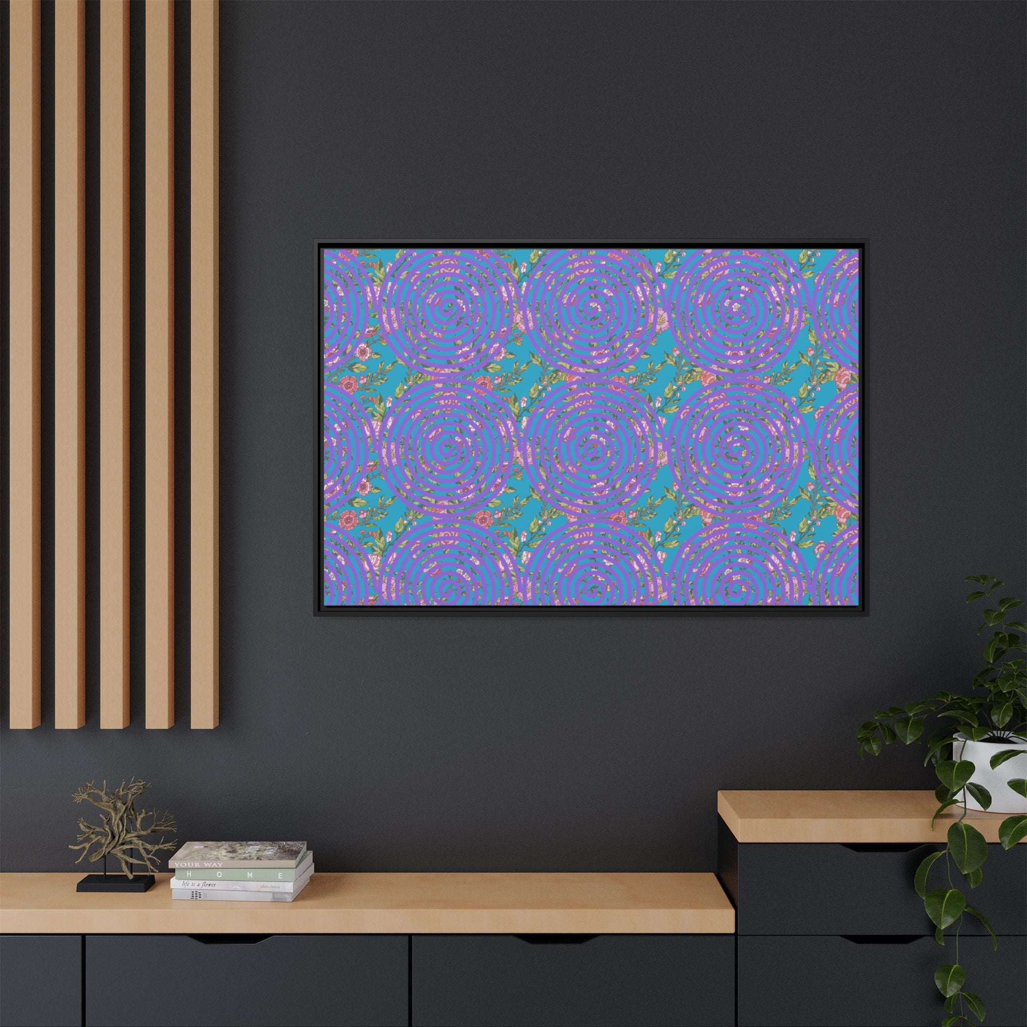 Arte de pared con lienzo floral