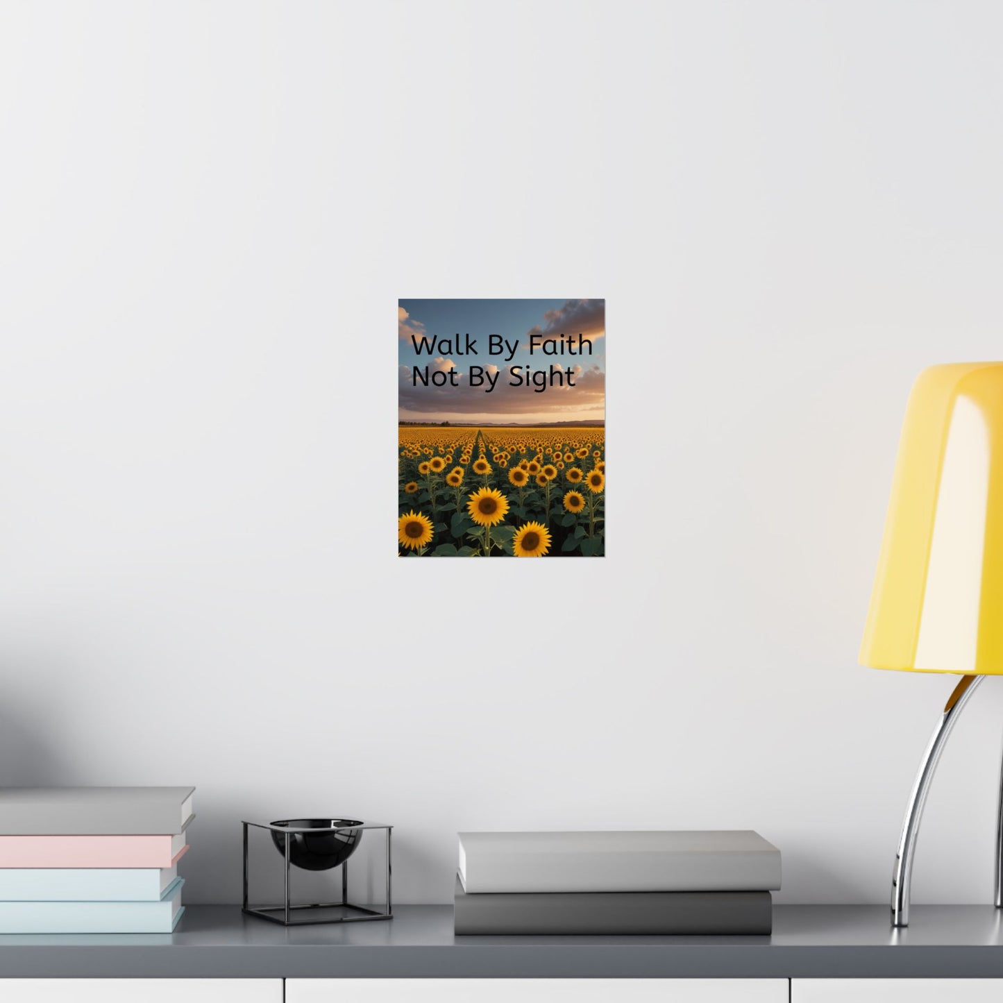 Inspiring Faith Wall Art, Sunflower Poster, Inspirational Home Decor, Christian Gift, Motivational Print