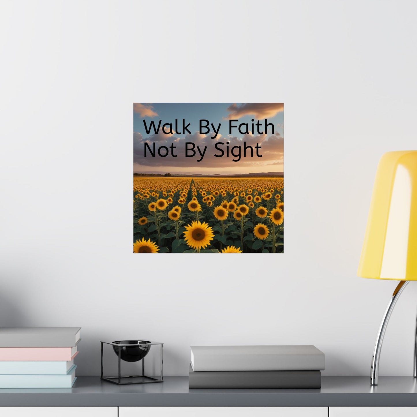 Inspiring Faith Wall Art, Sunflower Poster, Inspirational Home Decor, Christian Gift, Motivational Print