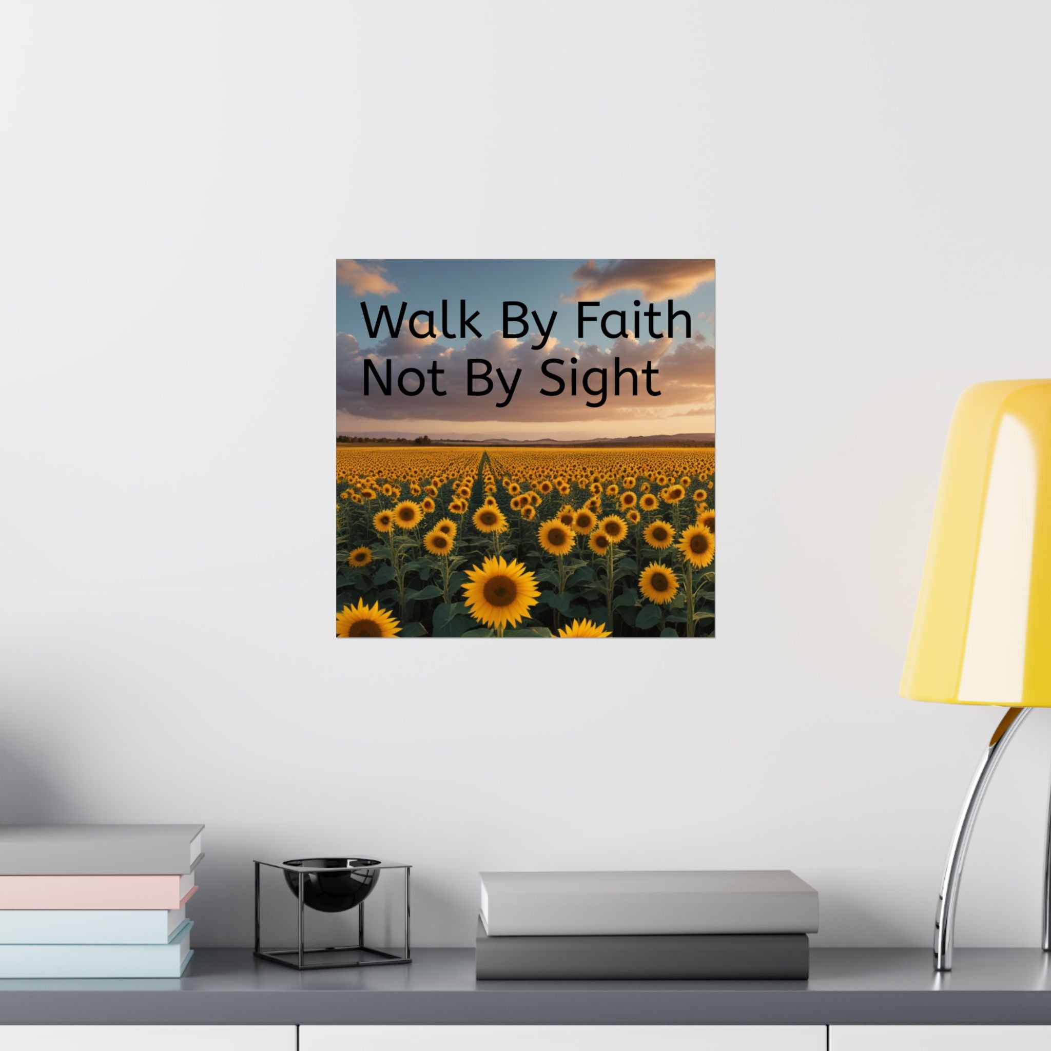 Arte de pared inspirador de fe, póster de girasol, decoración inspiradora para el hogar, regalo cristiano, impresión motivacional