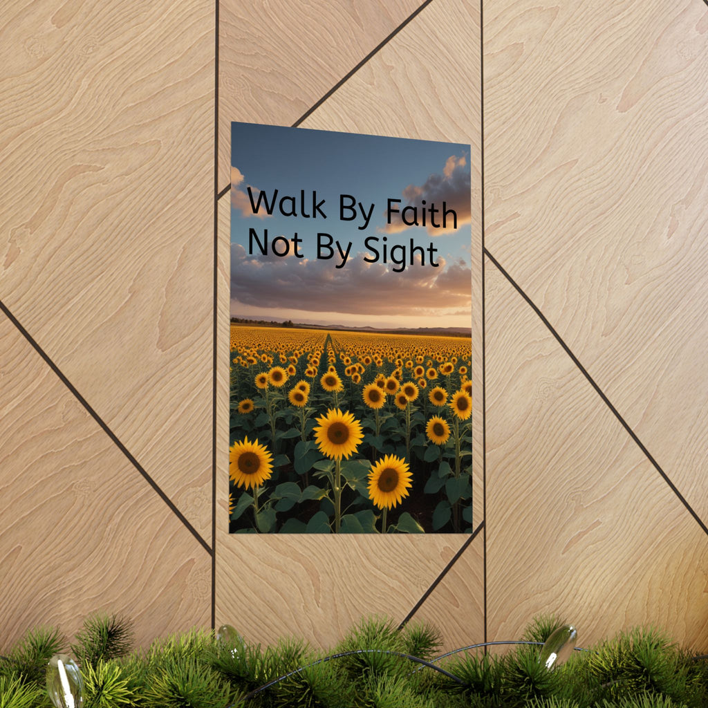 Arte de pared inspirador de fe, póster de girasol, decoración inspiradora para el hogar, regalo cristiano, impresión motivacional