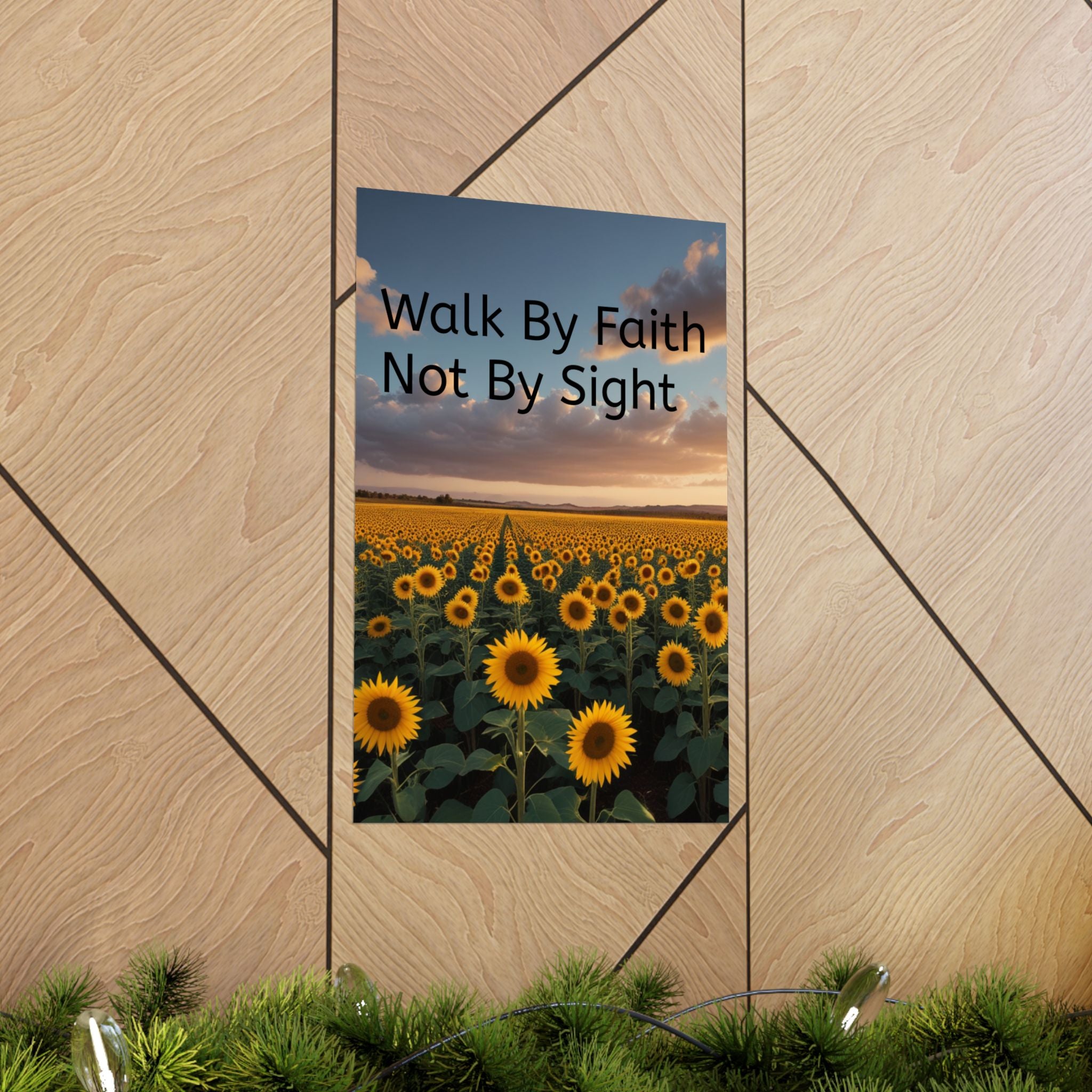 Arte de pared inspirador de fe, póster de girasol, decoración inspiradora para el hogar, regalo cristiano, impresión motivacional