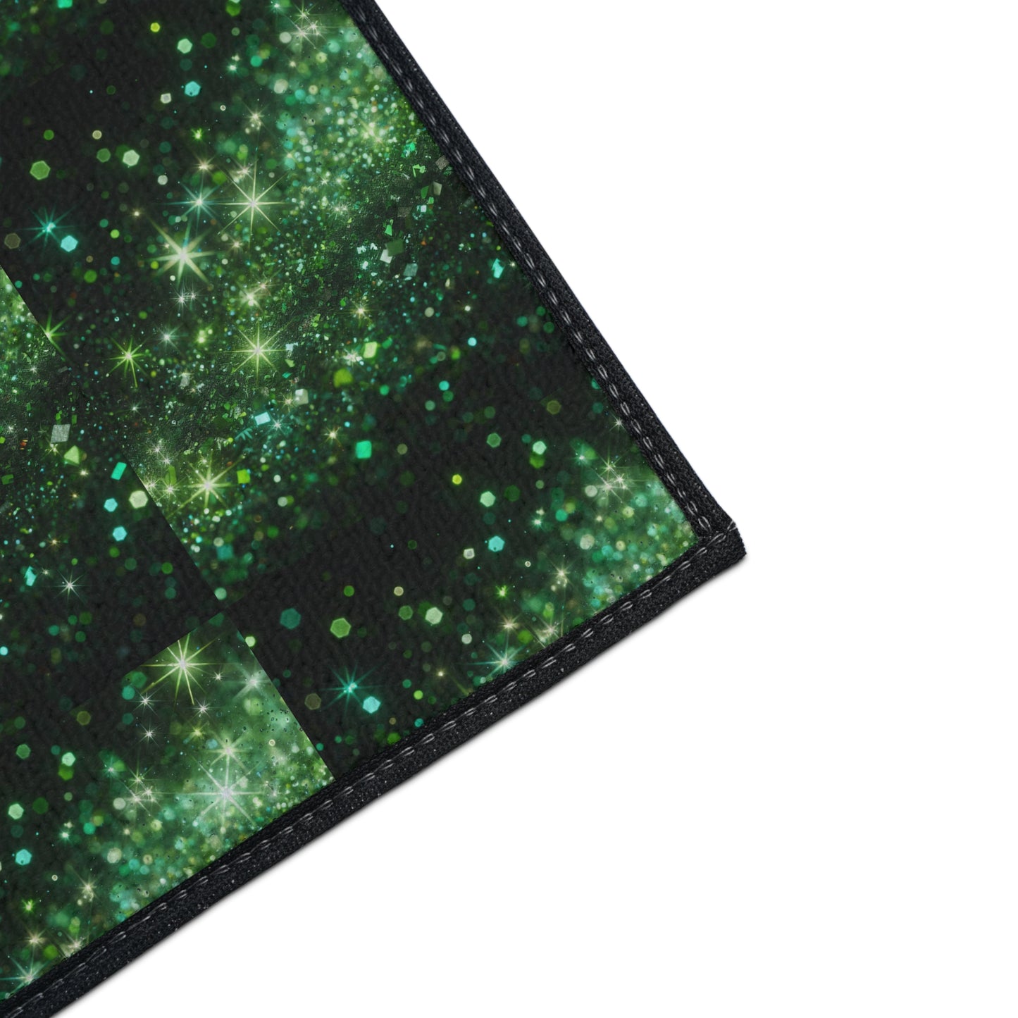 Heavy Duty Floor Mat - Textured Green Glam, Durable Entrance Rug, Eco-Friendly Home Decor, Kitchen and Office Flooring