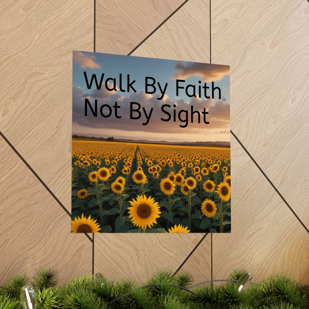 Arte de pared inspirador de fe, póster de girasol, decoración inspiradora para el hogar, regalo cristiano, impresión motivacional