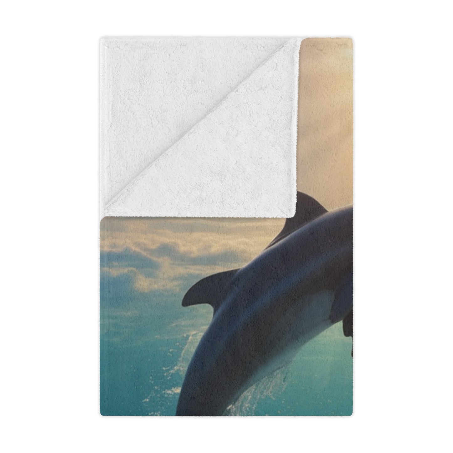 Microfiber Blanket - Sunny Day Dolphin Jumping Ocean Design