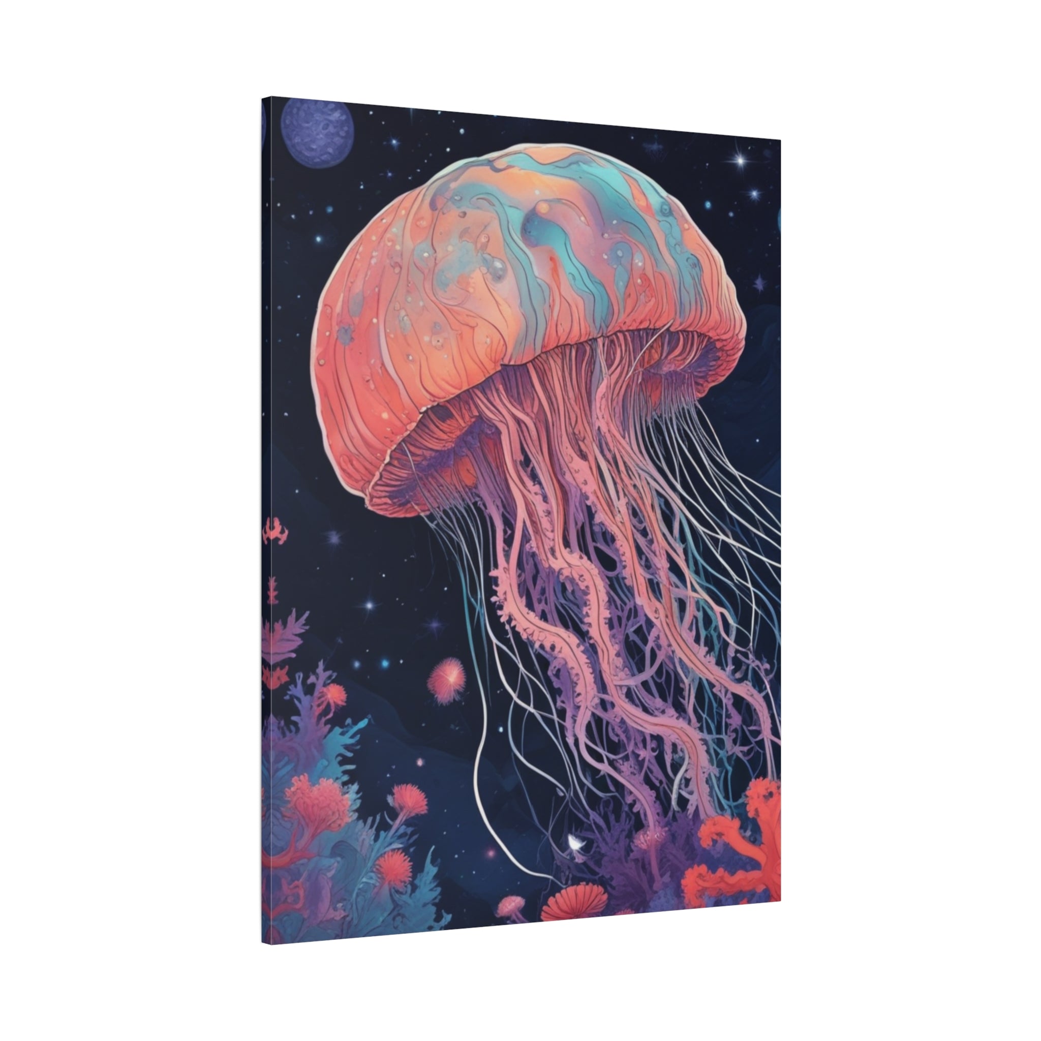 Impresión en lienzo - Pintura de medusas del cielo nocturno
