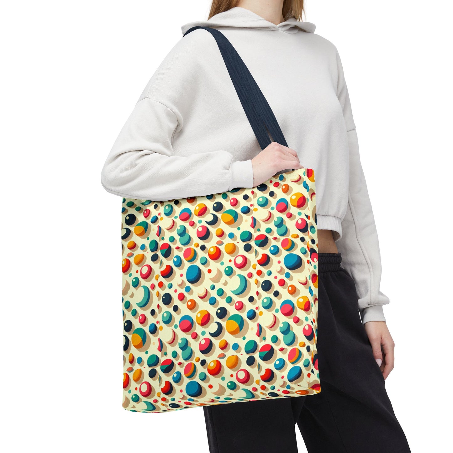 Bolso tote con estampado retro colorido: perfecto para uso diario y estilo chic.