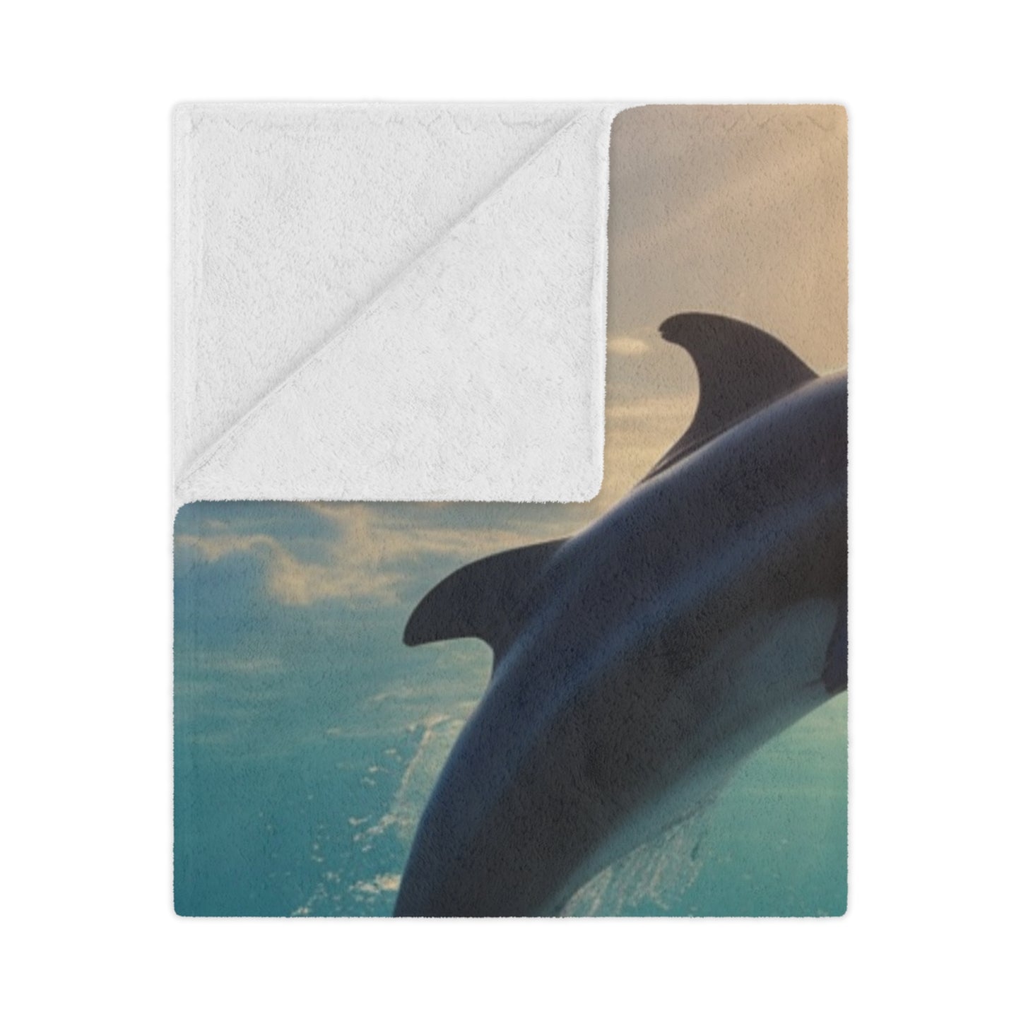 Microfiber Blanket - Sunny Day Dolphin Jumping Ocean Design