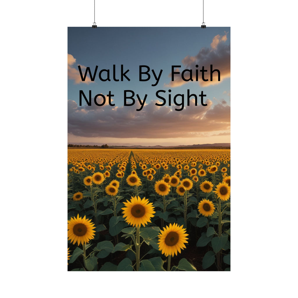 Arte de pared inspirador de fe, póster de girasol, decoración inspiradora para el hogar, regalo cristiano, impresión motivacional