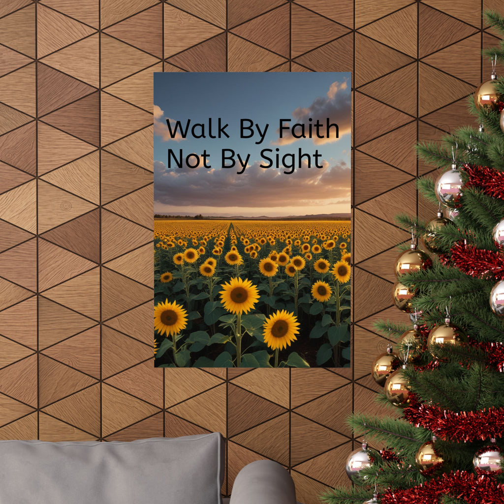Arte de pared inspirador de fe, póster de girasol, decoración inspiradora para el hogar, regalo cristiano, impresión motivacional