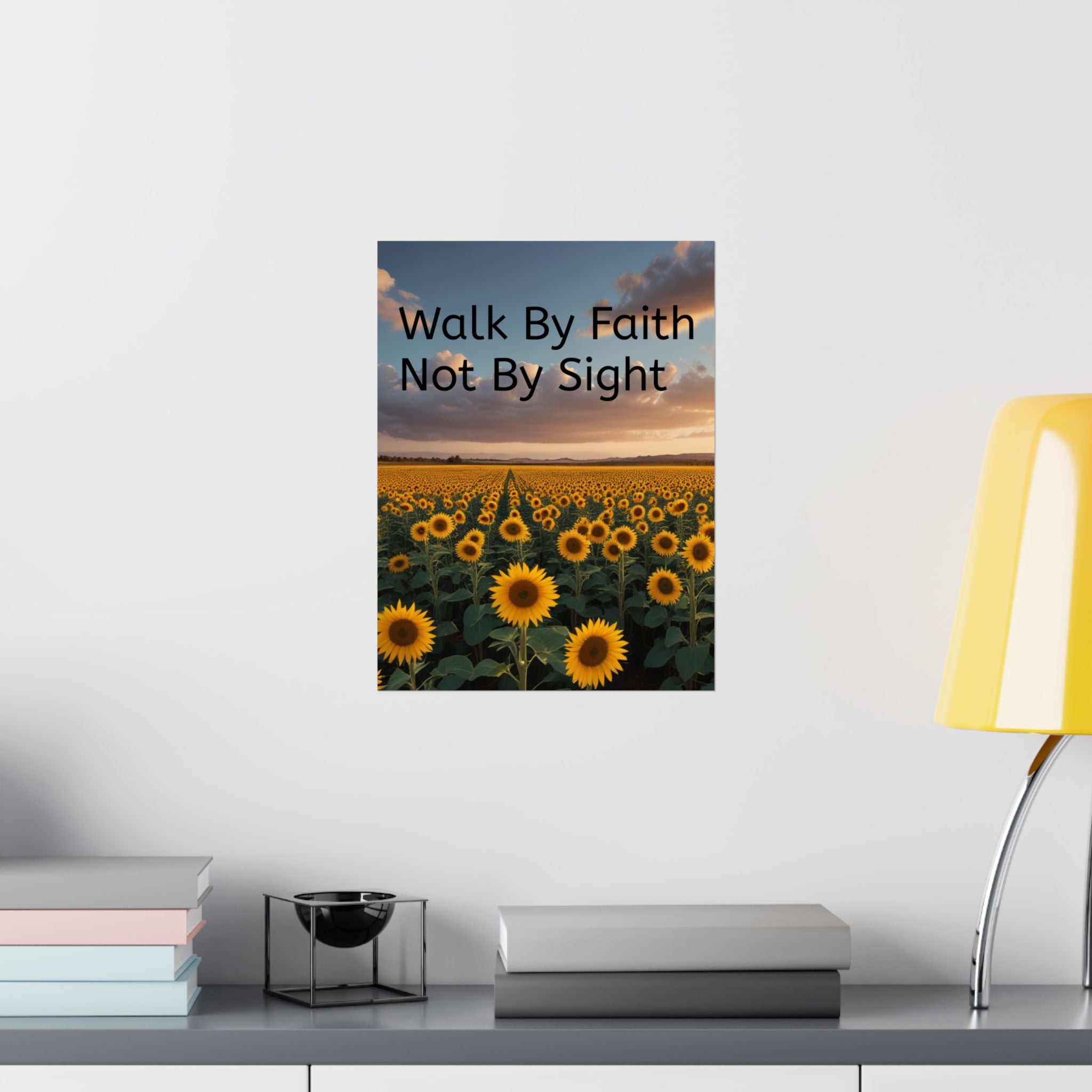 Arte de pared inspirador de fe, póster de girasol, decoración inspiradora para el hogar, regalo cristiano, impresión motivacional