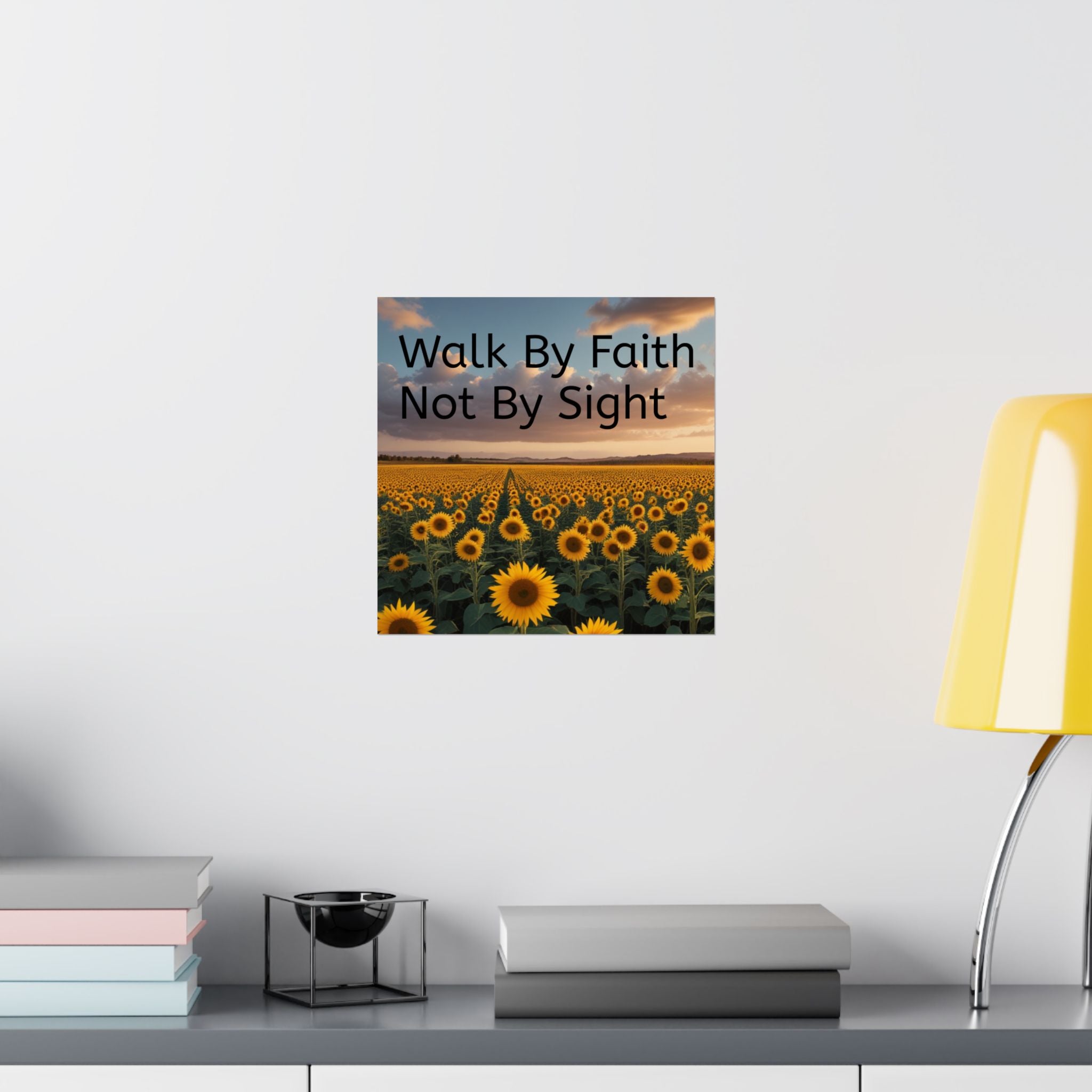 Arte de pared inspirador de fe, póster de girasol, decoración inspiradora para el hogar, regalo cristiano, impresión motivacional