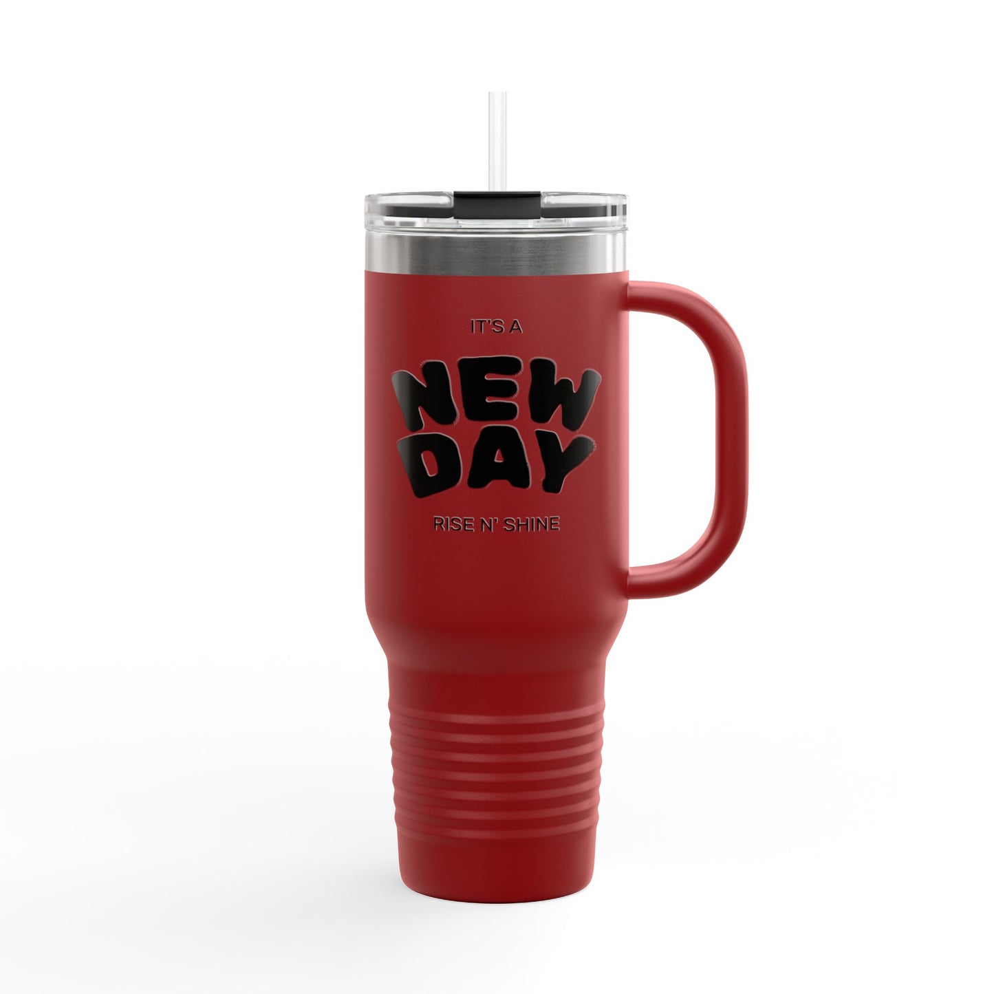Insulated Travel Mug - 'It's a New Day' 40oz Coffee Tumbler for On-the-Go
