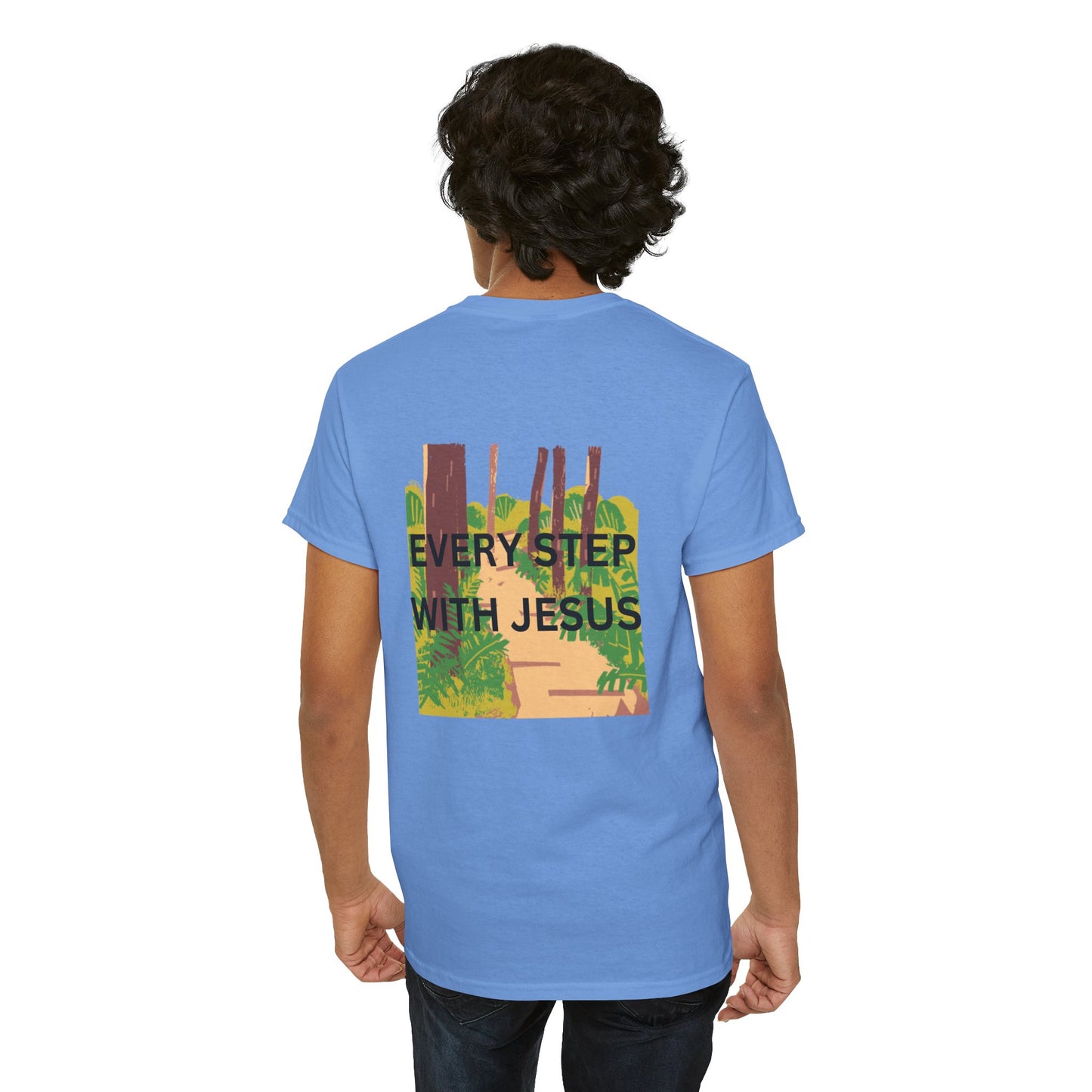 Trail in the Woods Unisex Tee - Every Step with Jesus Design