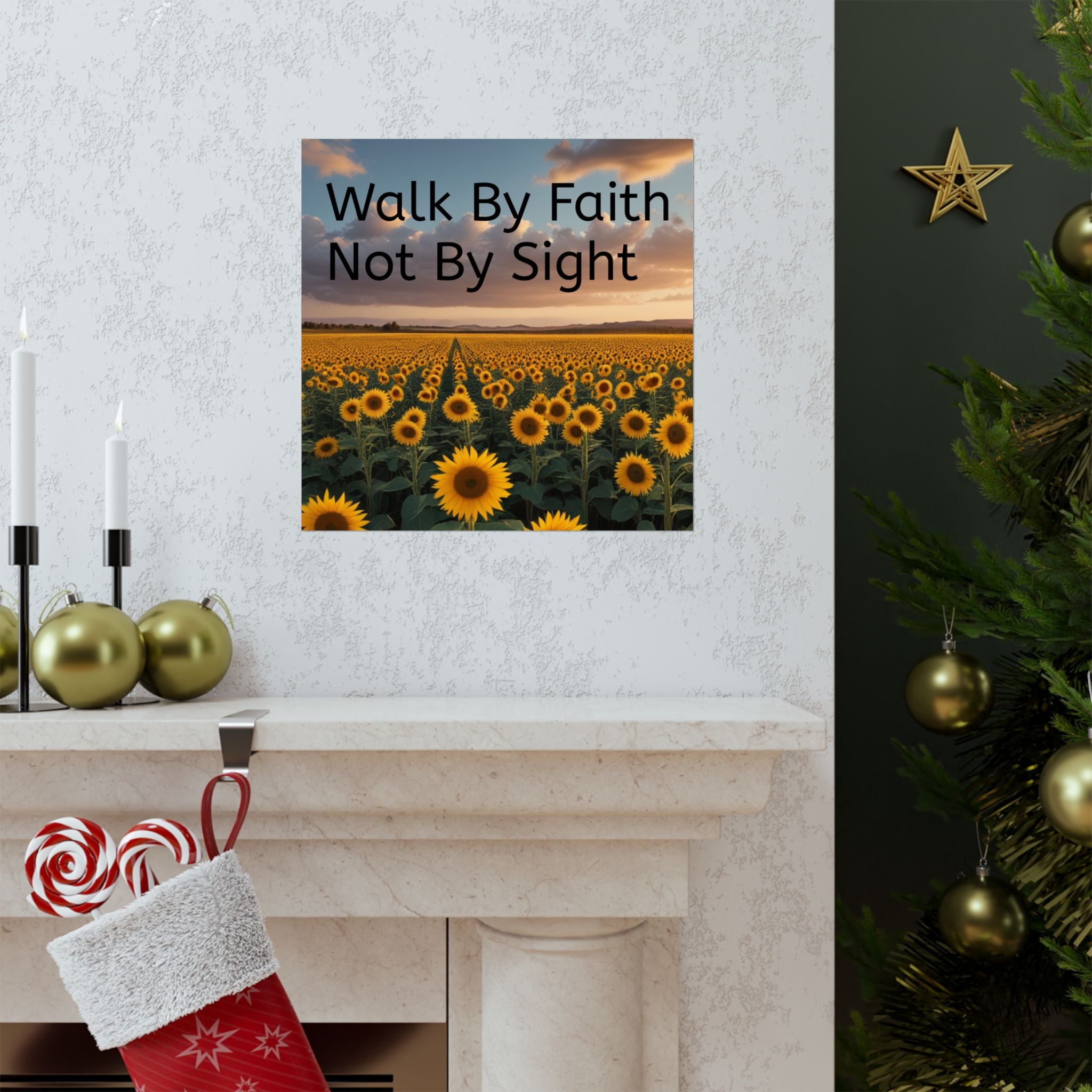 Arte de pared inspirador de fe, póster de girasol, decoración inspiradora para el hogar, regalo cristiano, impresión motivacional