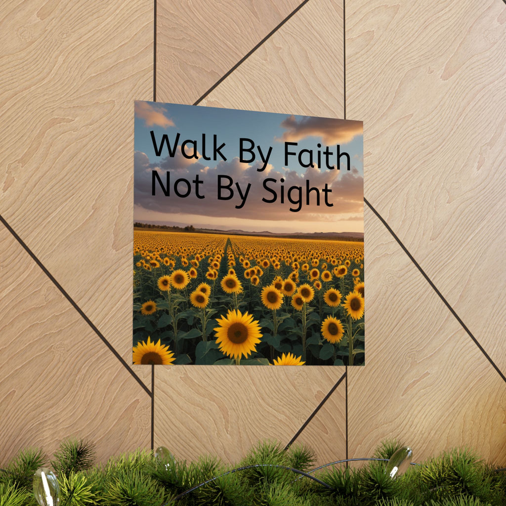 Arte de pared inspirador de fe, póster de girasol, decoración inspiradora para el hogar, regalo cristiano, impresión motivacional