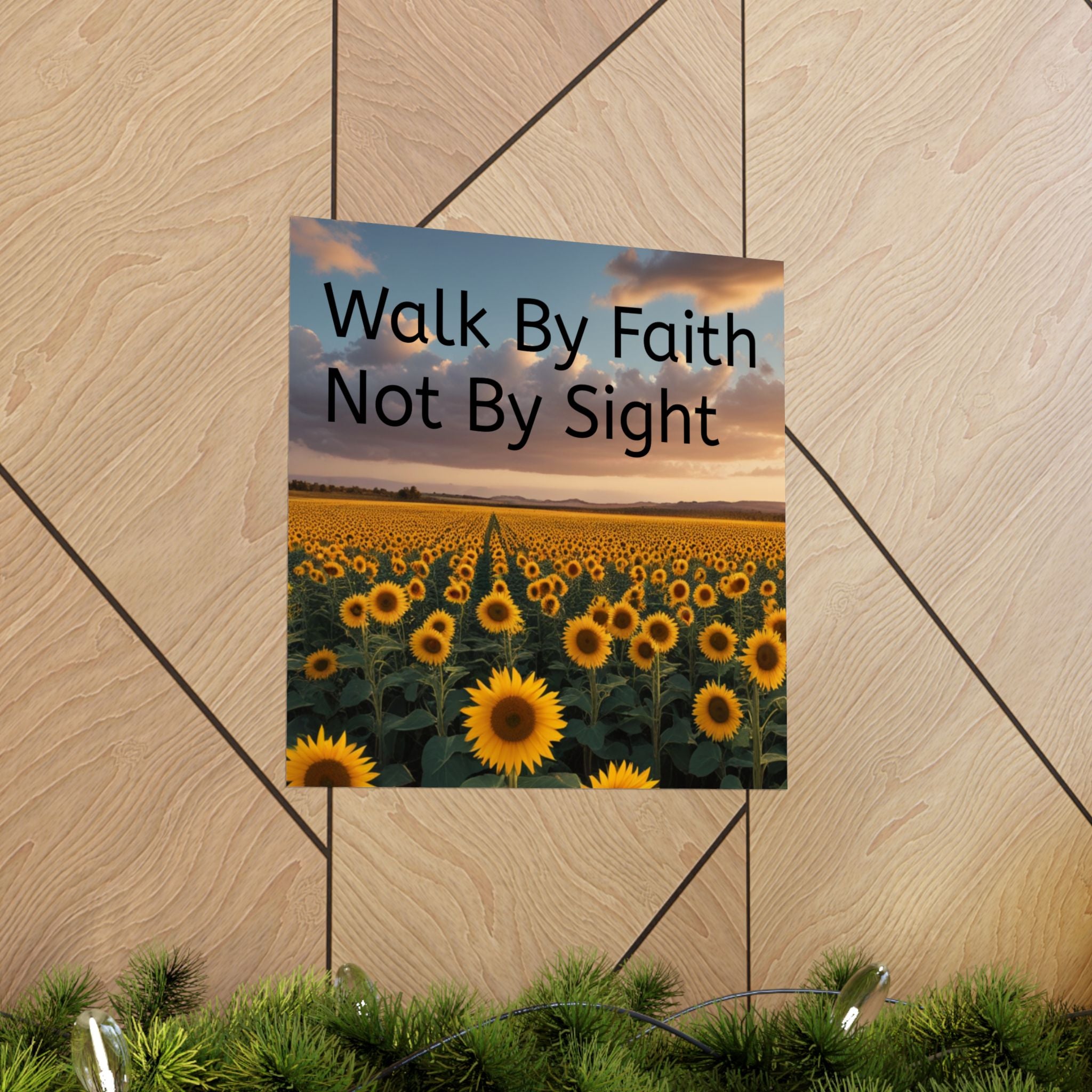 Arte de pared inspirador de fe, póster de girasol, decoración inspiradora para el hogar, regalo cristiano, impresión motivacional