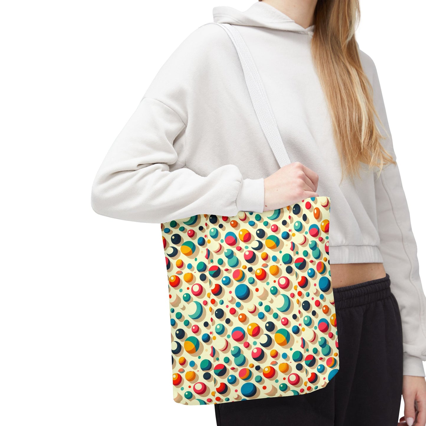 Bolso tote con estampado retro colorido: perfecto para uso diario y estilo chic.