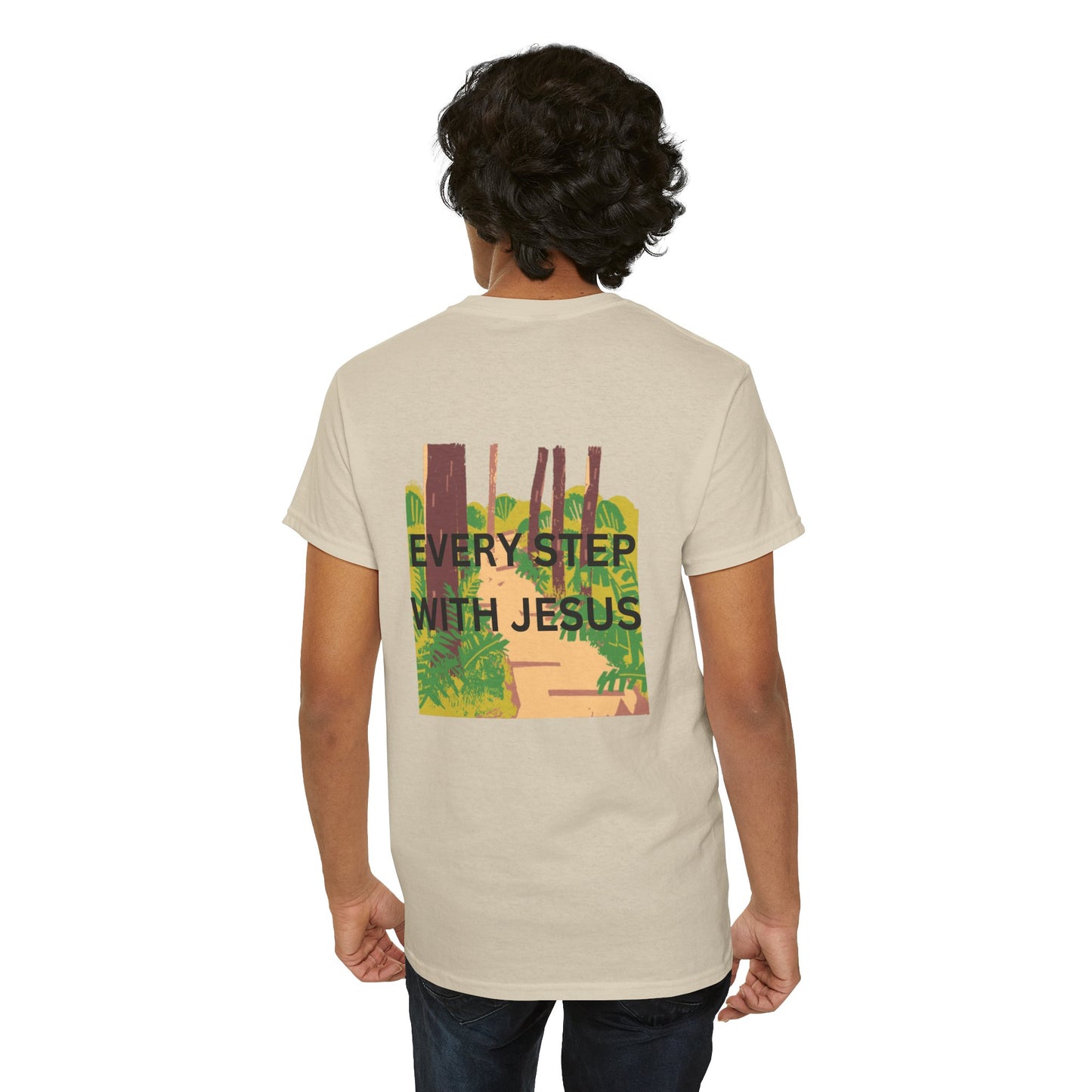 Trail in the Woods Unisex Tee - Every Step with Jesus Design
