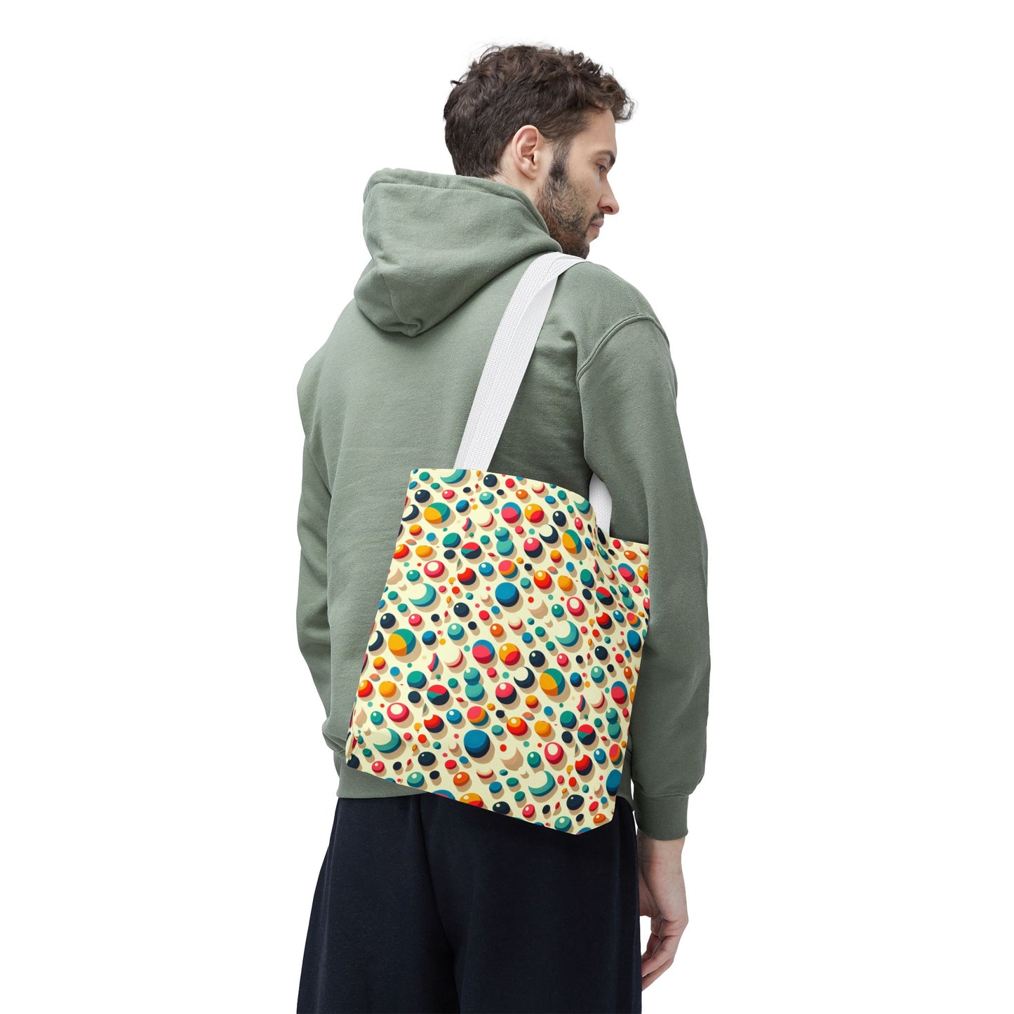 Bolso tote con estampado retro colorido: perfecto para uso diario y estilo chic.