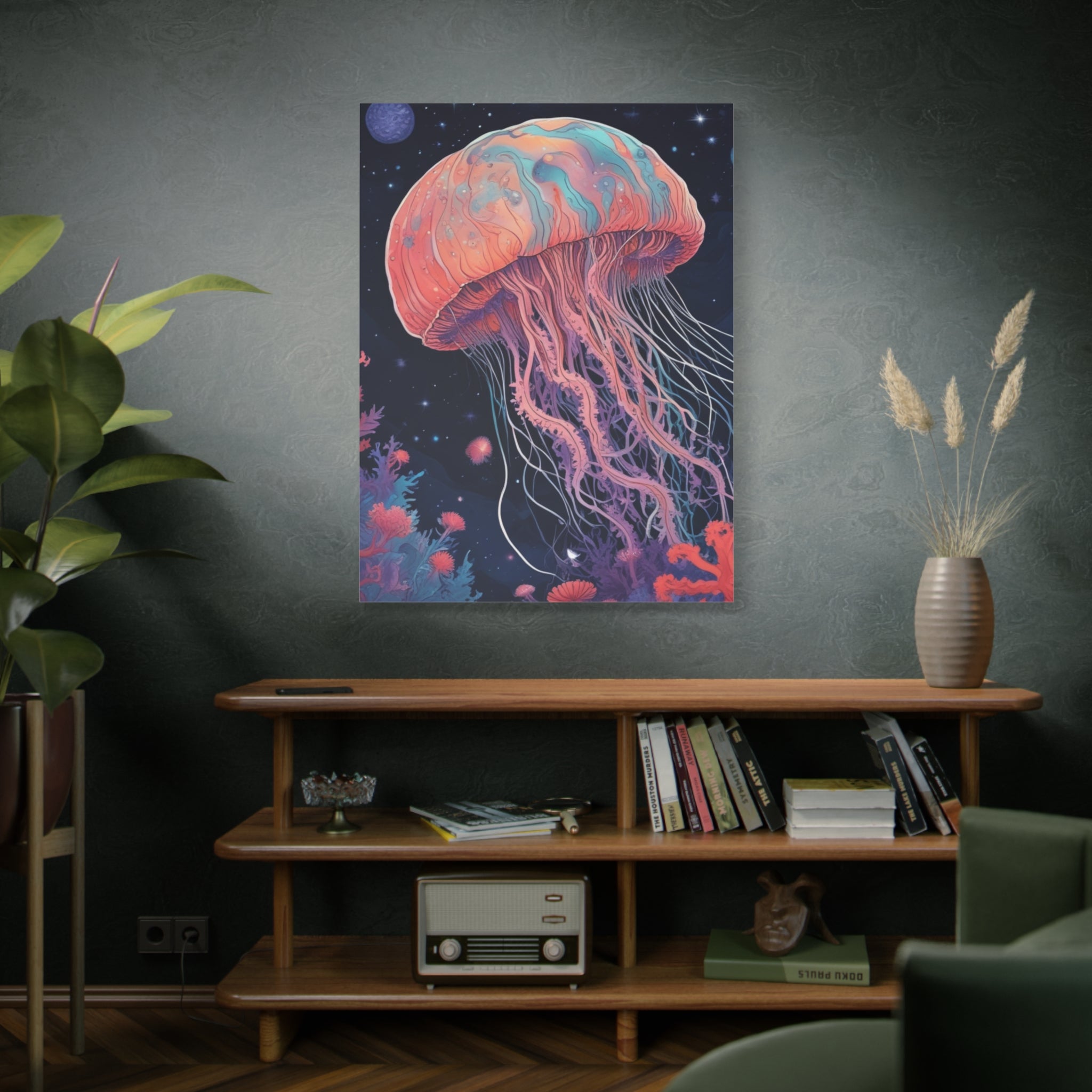 Impresión en lienzo - Pintura de medusas del cielo nocturno