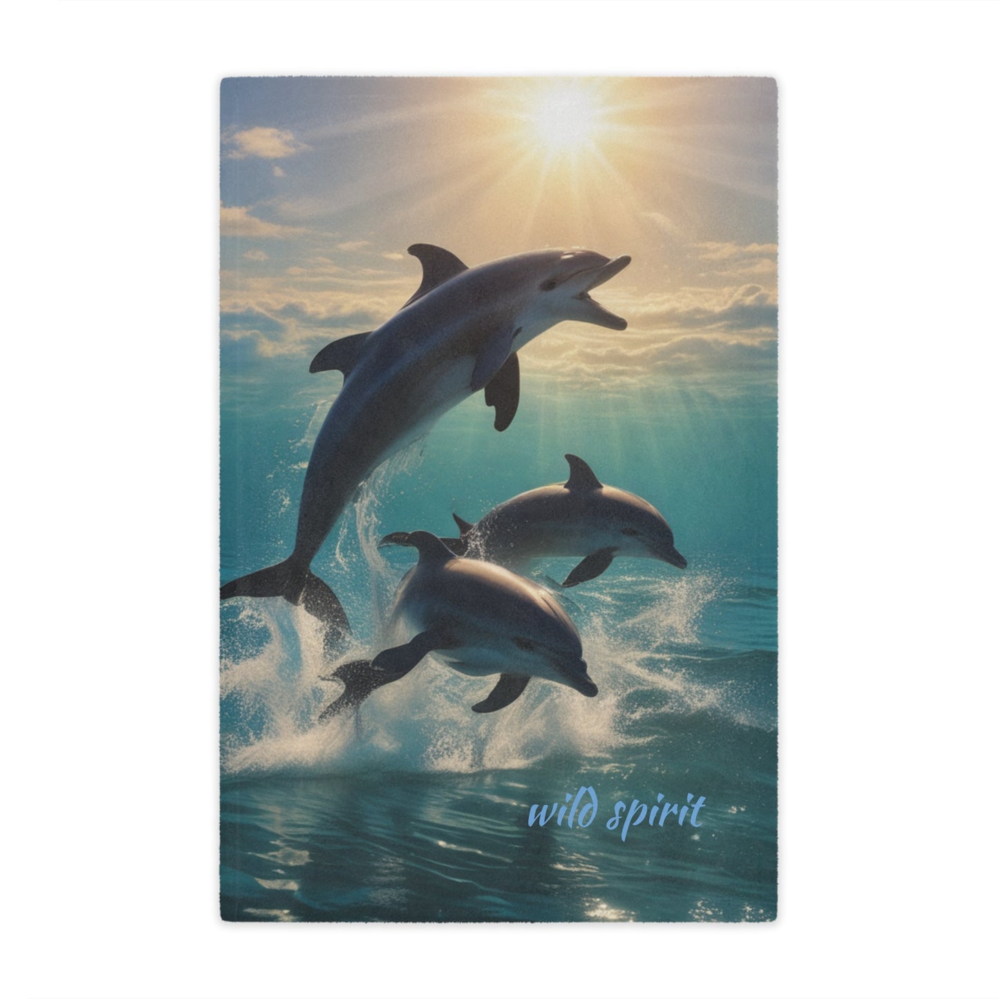 Microfiber Blanket - Sunny Day Dolphin Jumping Ocean Design