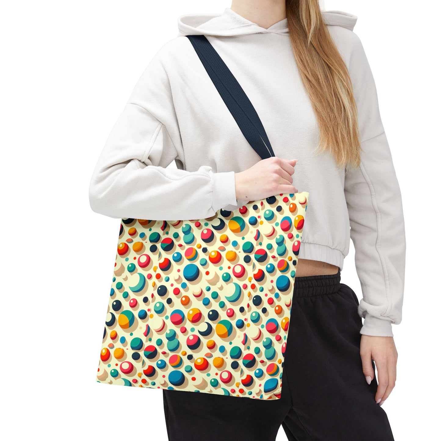 Bolso tote con estampado retro colorido: perfecto para uso diario y estilo chic.