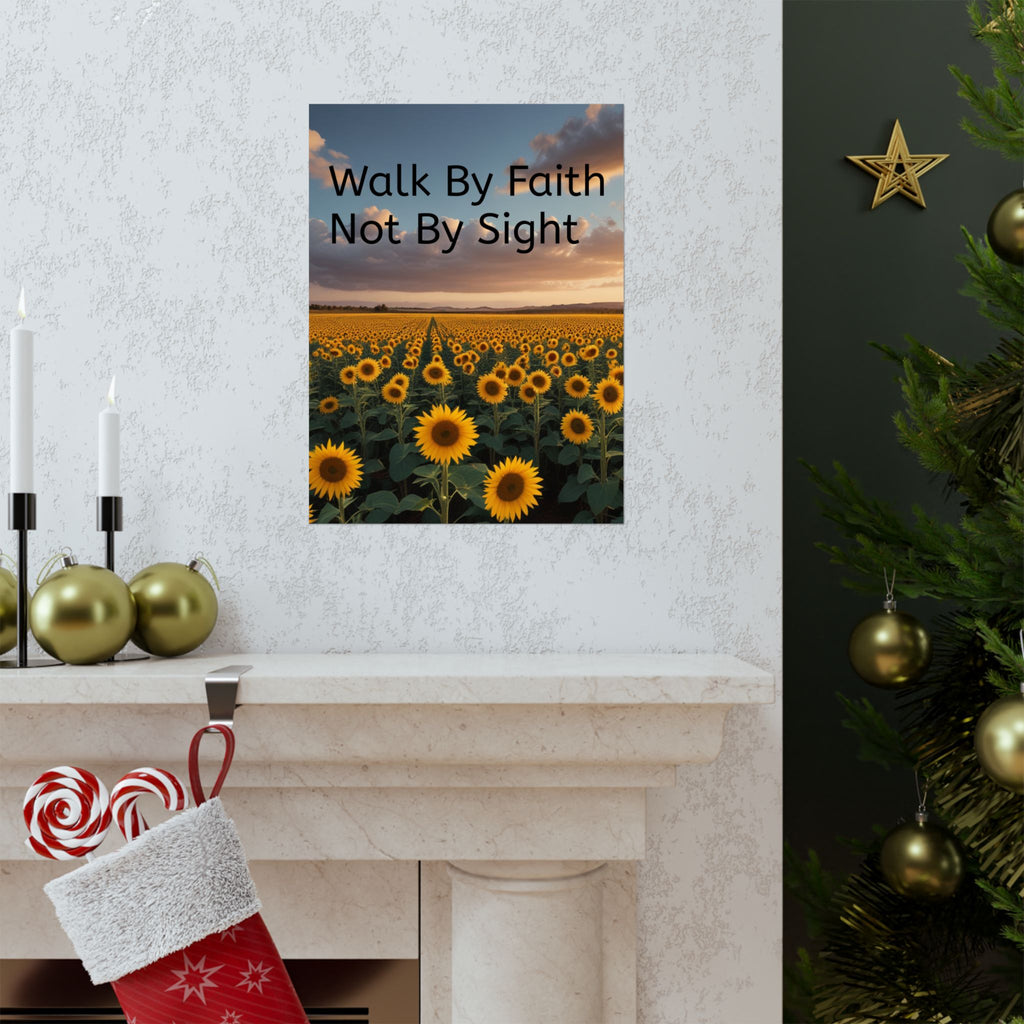 Arte de pared inspirador de fe, póster de girasol, decoración inspiradora para el hogar, regalo cristiano, impresión motivacional