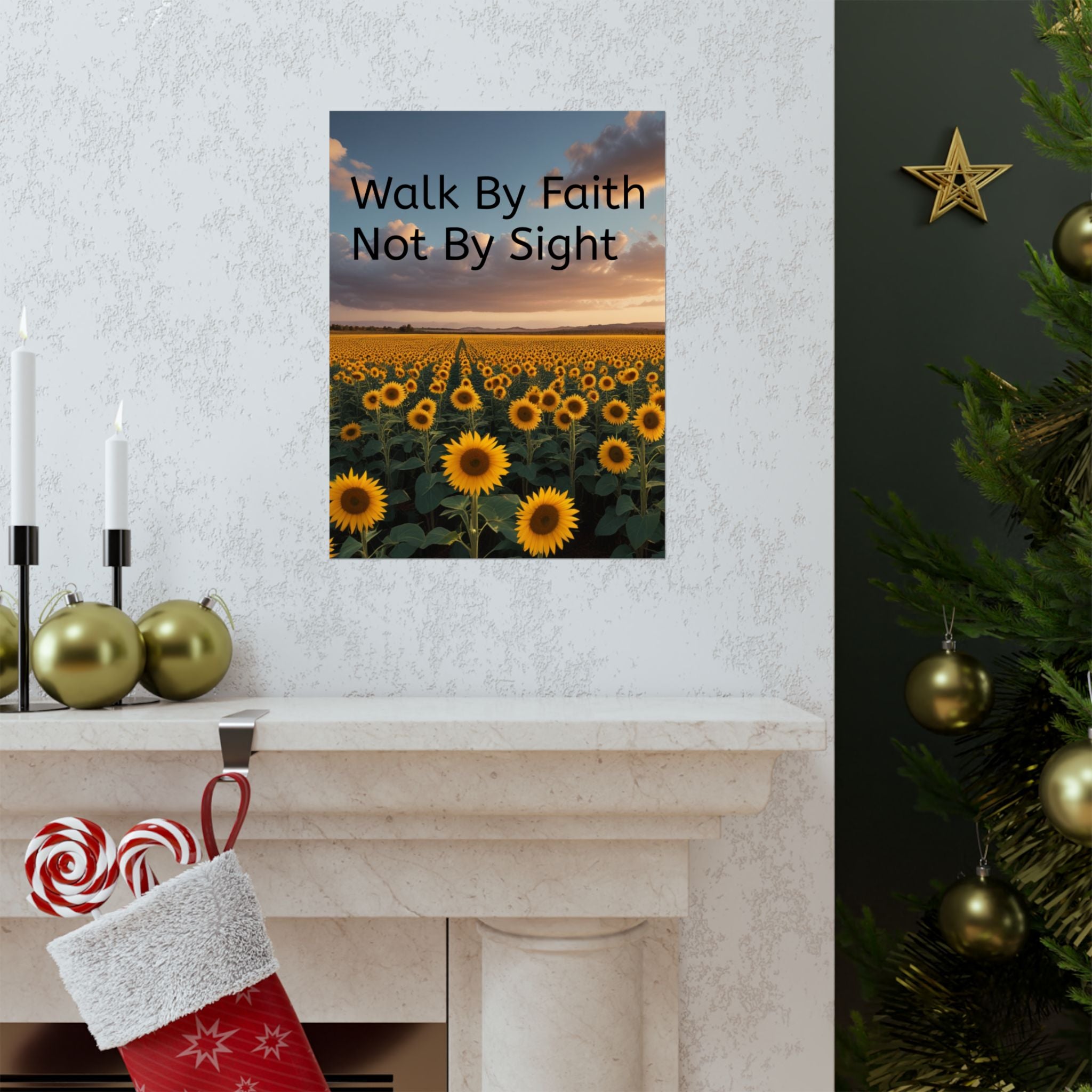 Arte de pared inspirador de fe, póster de girasol, decoración inspiradora para el hogar, regalo cristiano, impresión motivacional