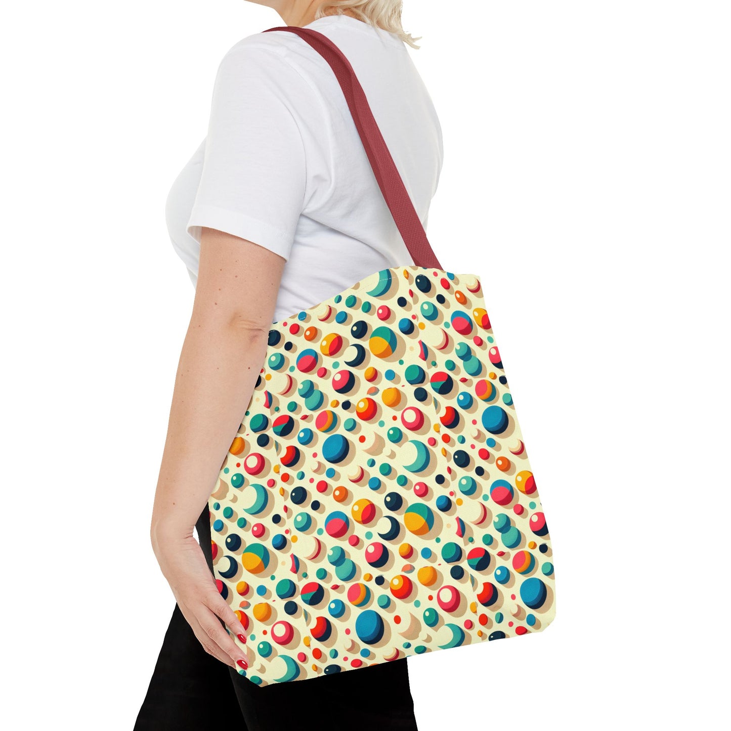 Bolso tote con estampado retro colorido: perfecto para uso diario y estilo chic.