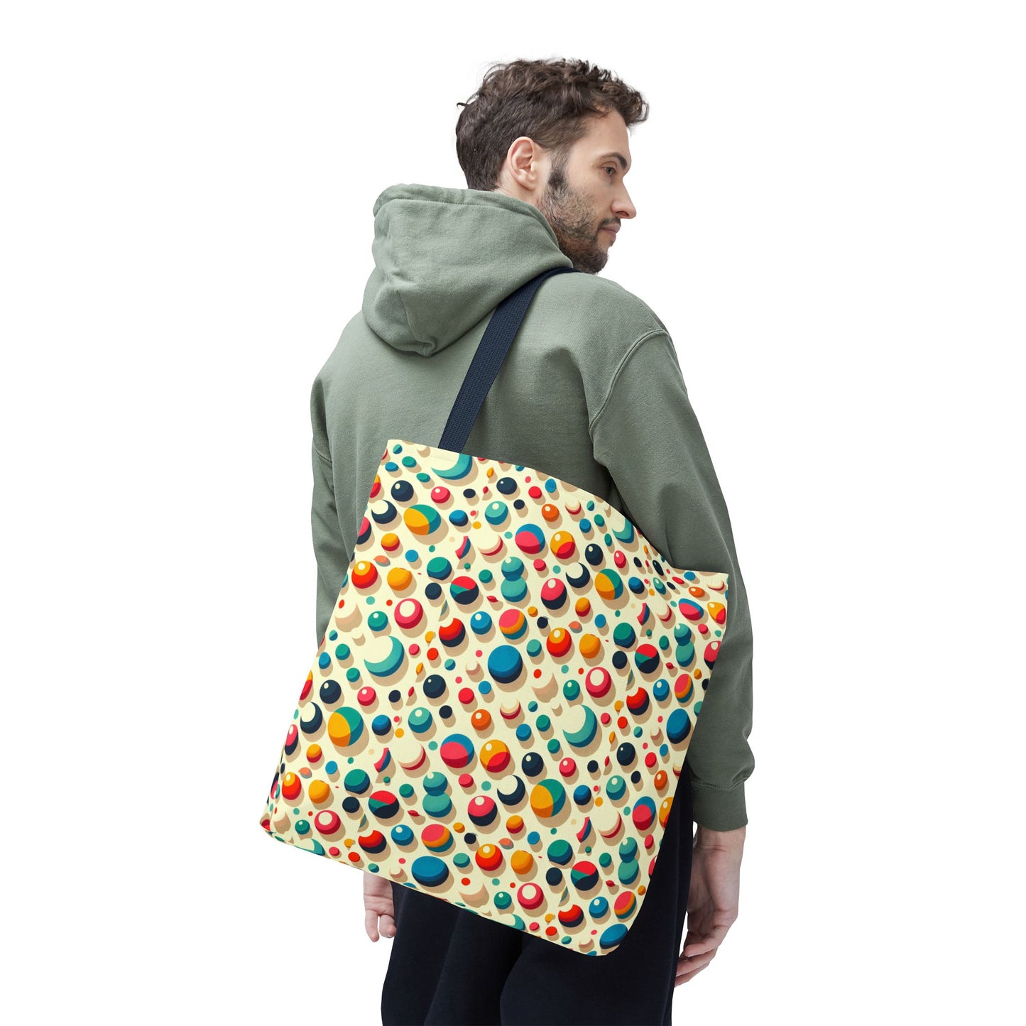 Bolso tote con estampado retro colorido: perfecto para uso diario y estilo chic.