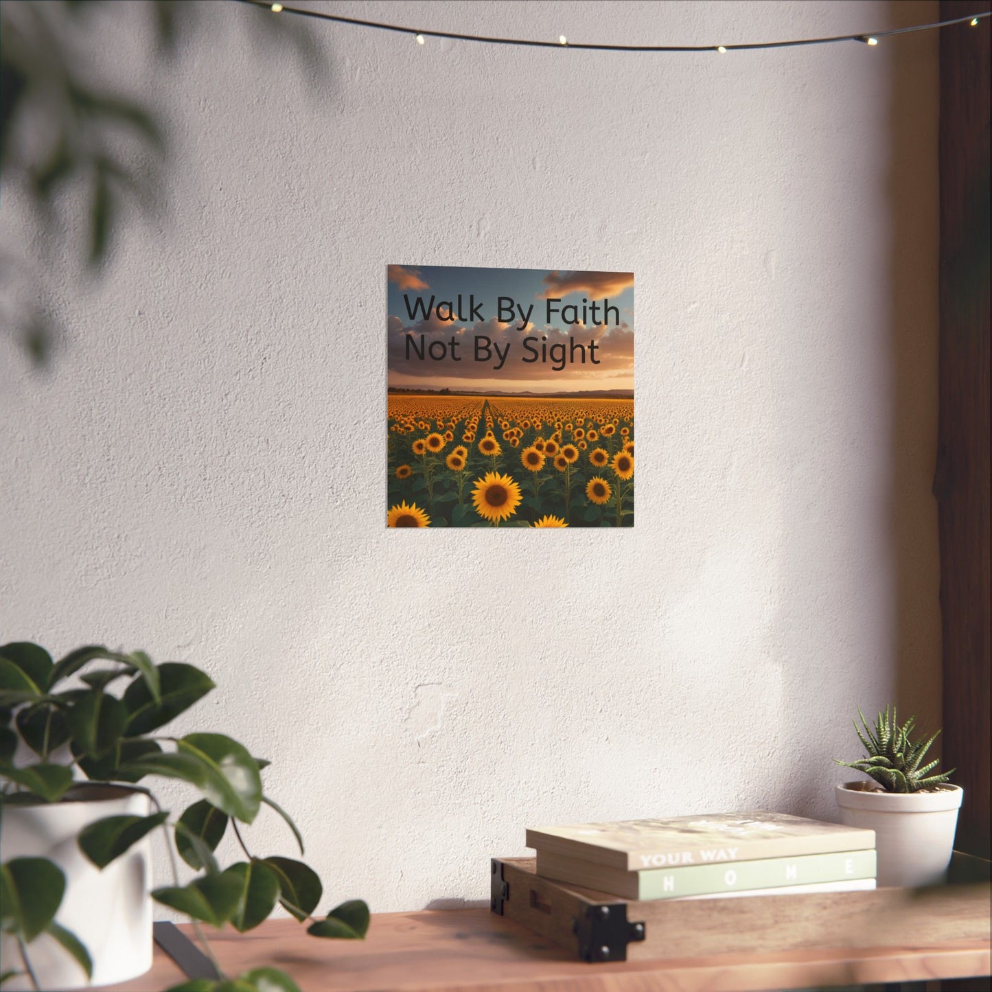 Inspiring Faith Wall Art, Sunflower Poster, Inspirational Home Decor, Christian Gift, Motivational Print