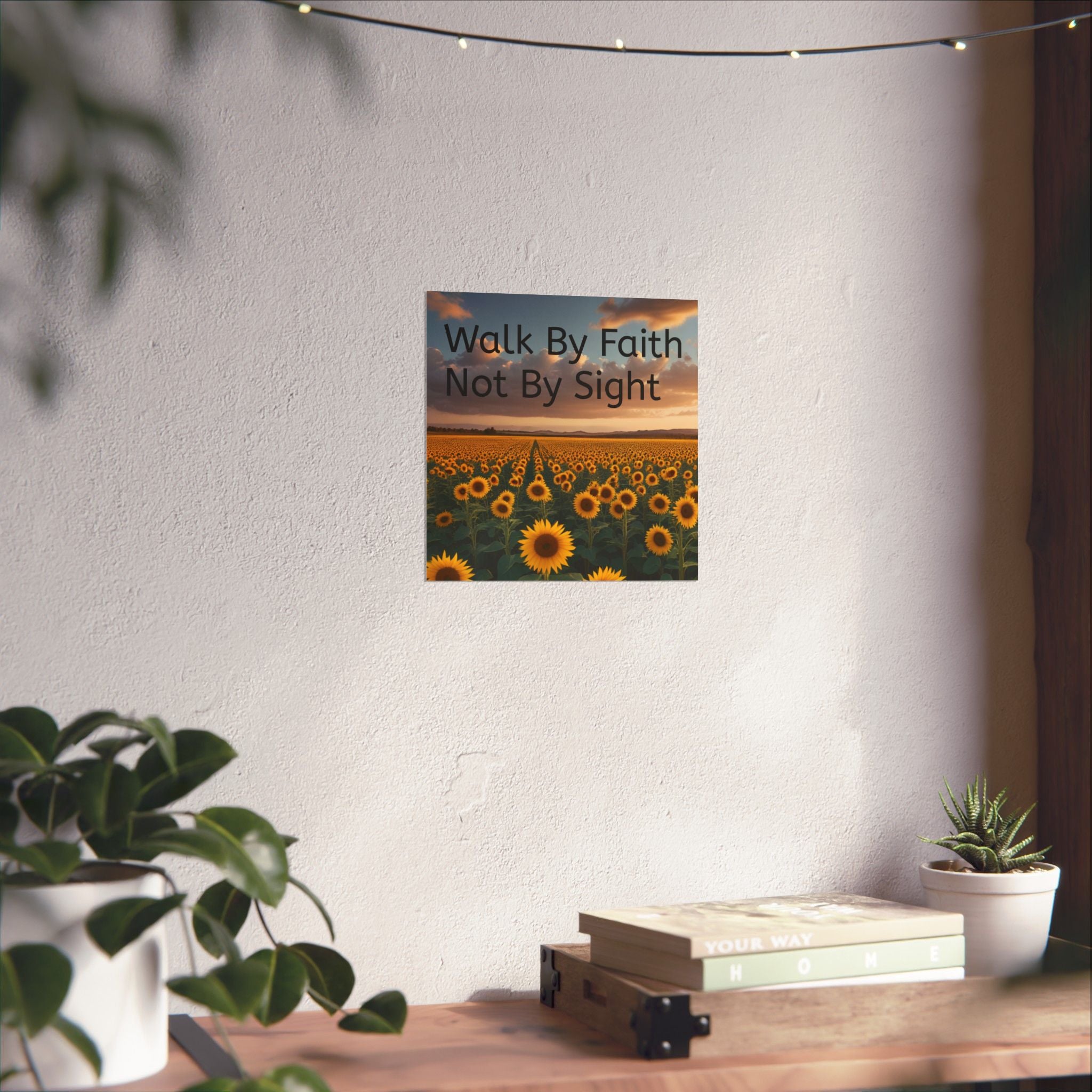 Arte de pared inspirador de fe, póster de girasol, decoración inspiradora para el hogar, regalo cristiano, impresión motivacional