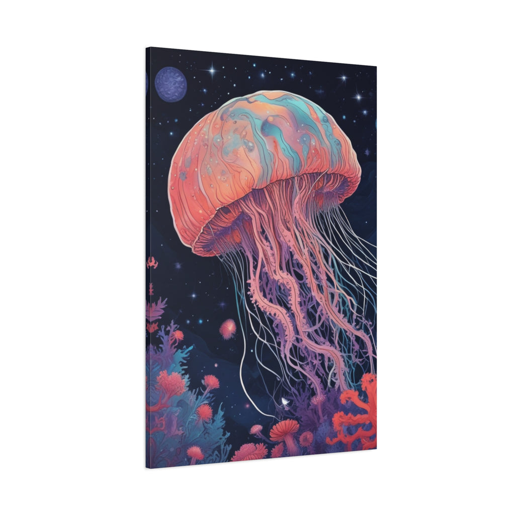 Impresión en lienzo - Pintura de medusas del cielo nocturno