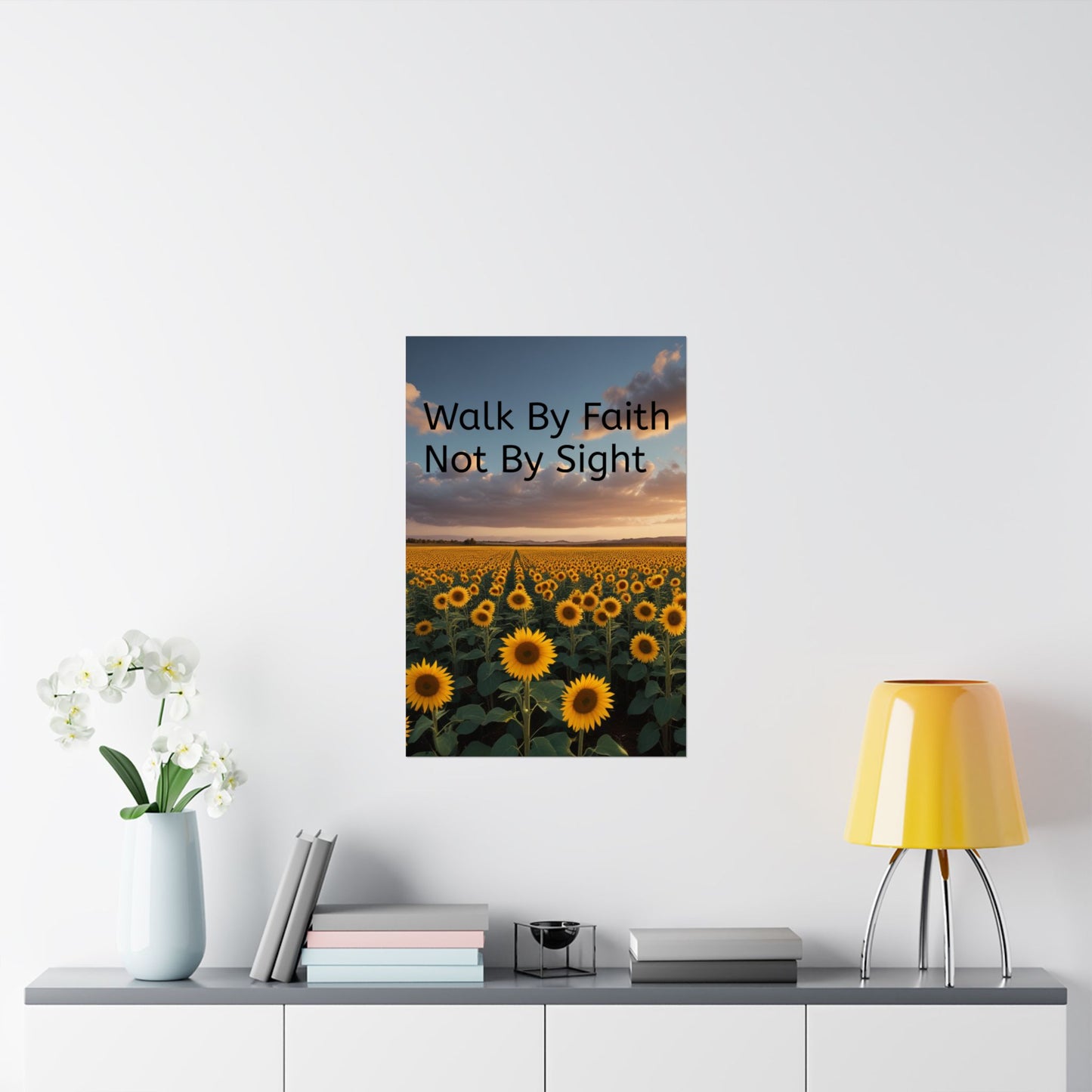 Inspiring Faith Wall Art, Sunflower Poster, Inspirational Home Decor, Christian Gift, Motivational Print